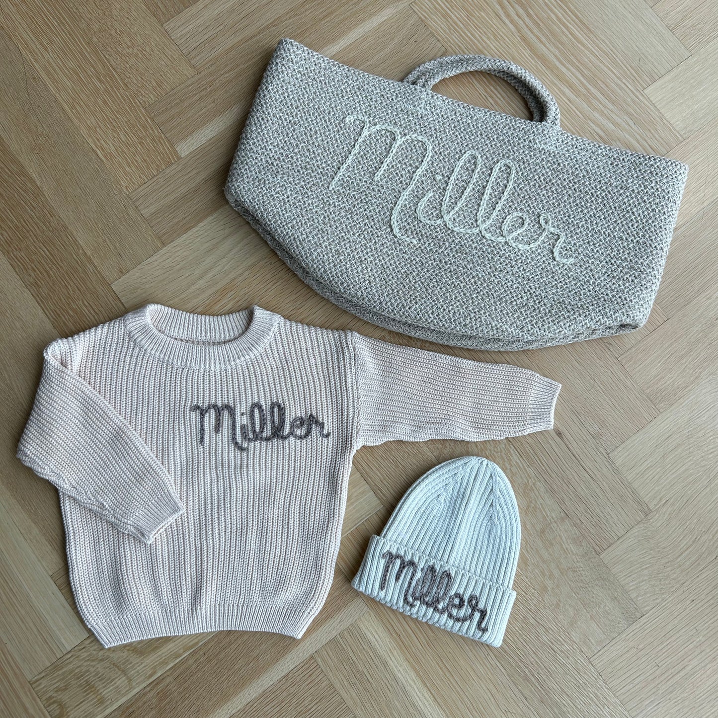 The Classic Newborn Bundle: Sweater + Hat + Bin