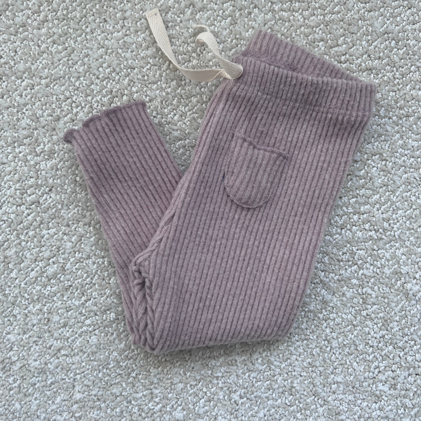 Soft Touch Blush Ribbed Leggings | 3-6 Months