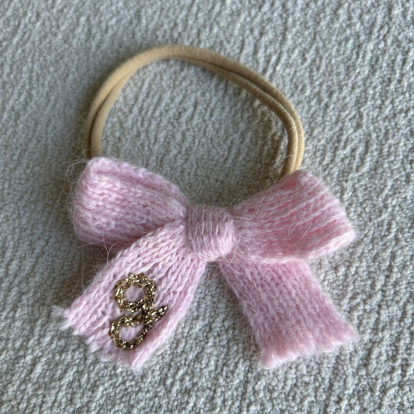 Knit Custom Initial Hairband Bows | Baby Girls Hair Accessories Multiple Colours
