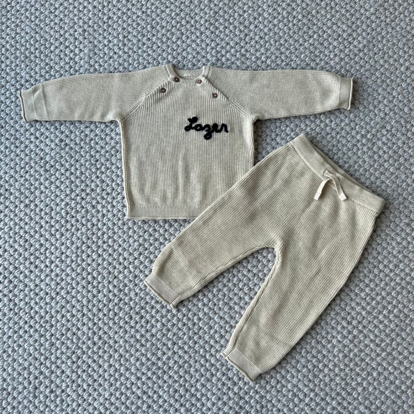 Newborn Cozy 2 Piece Button Set | Newborn Set in Beige or Grey