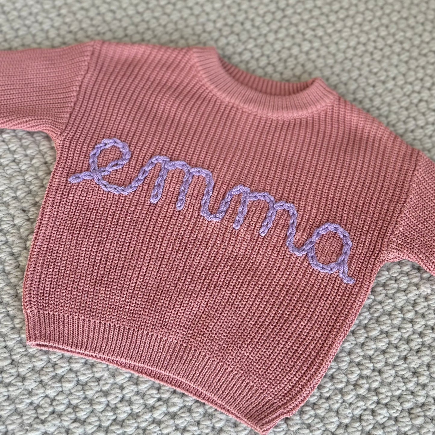 Custom Name Sweater | Multiple Colors Oversized Knit Newborn to 6 Years