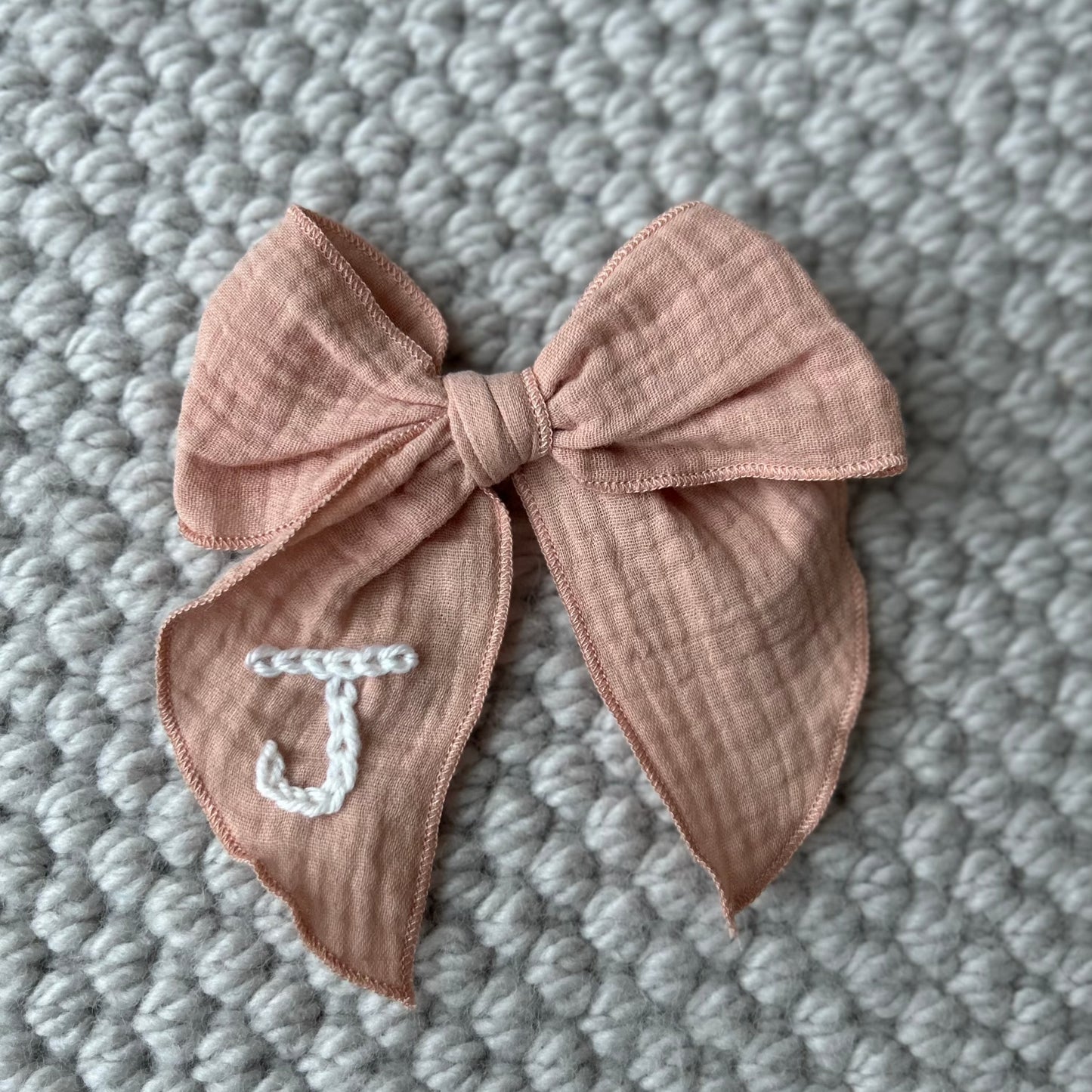 Oversized Bow Clip | Hair accessory for toddlers & Girls | Machine Embroidery