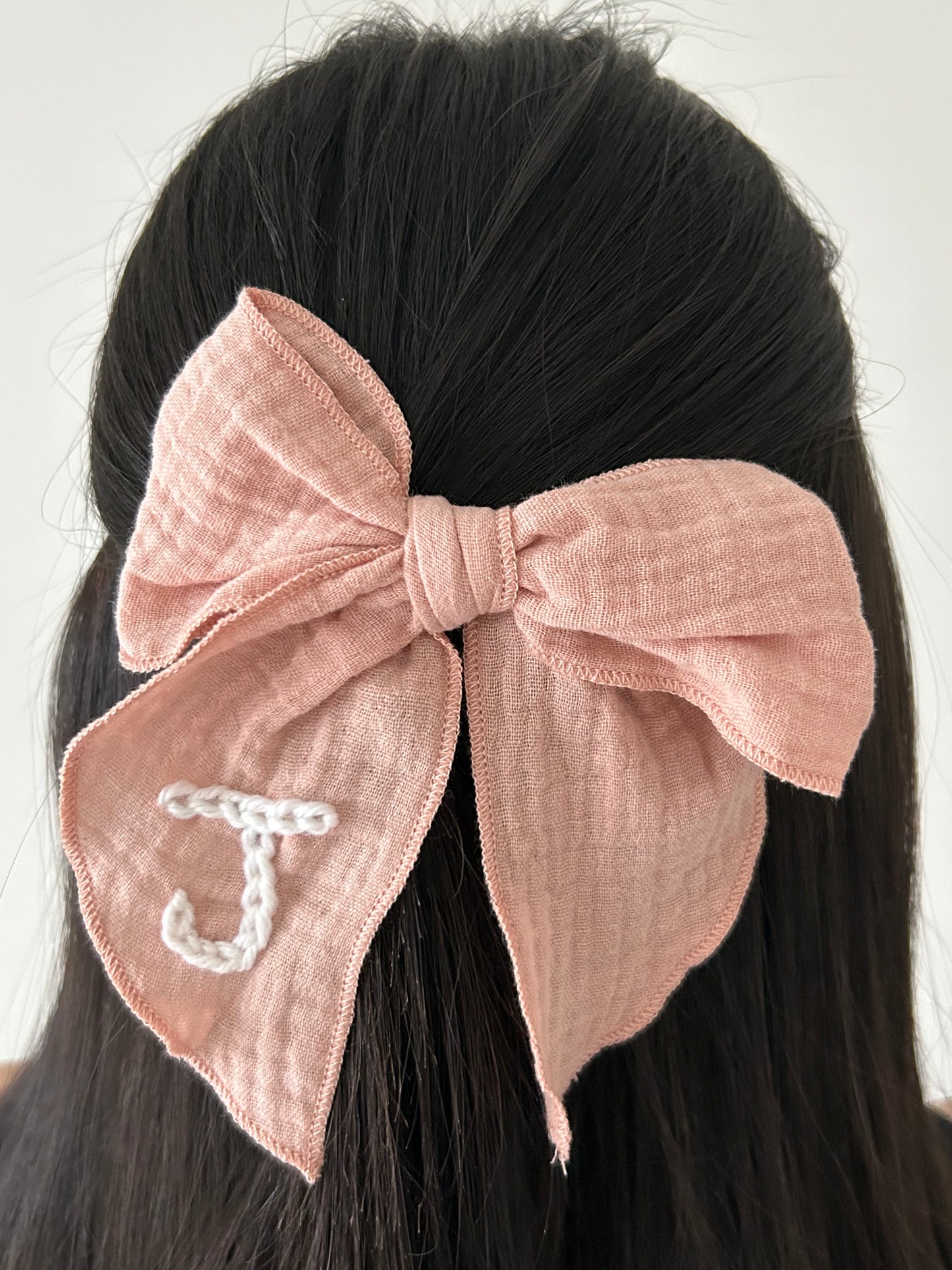 Oversized Bow Clip | Hair accessory for toddlers & Girls | Machine Embroidery