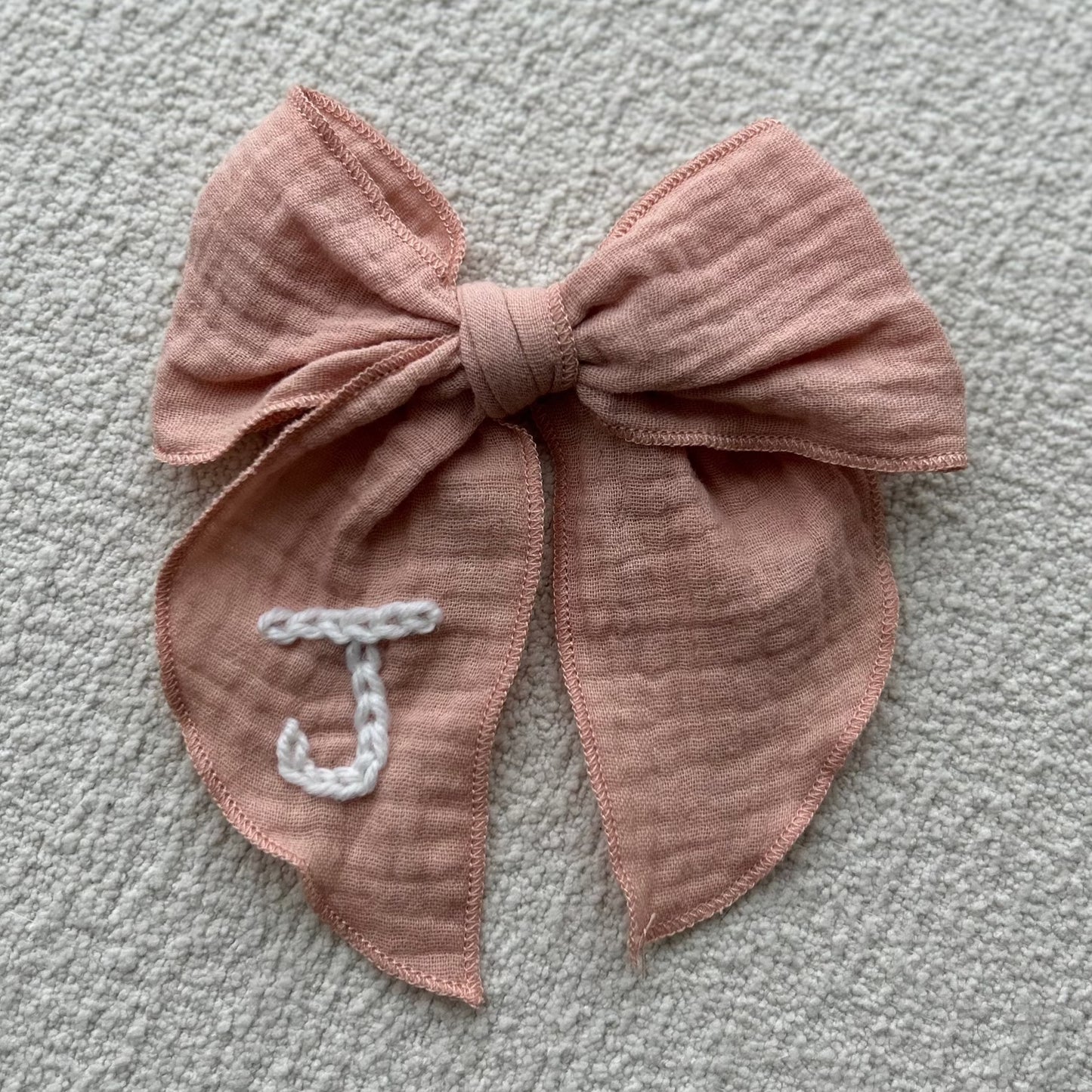 Oversized Bow Clip | Hair accessory for toddlers & Girls | Machine Embroidery