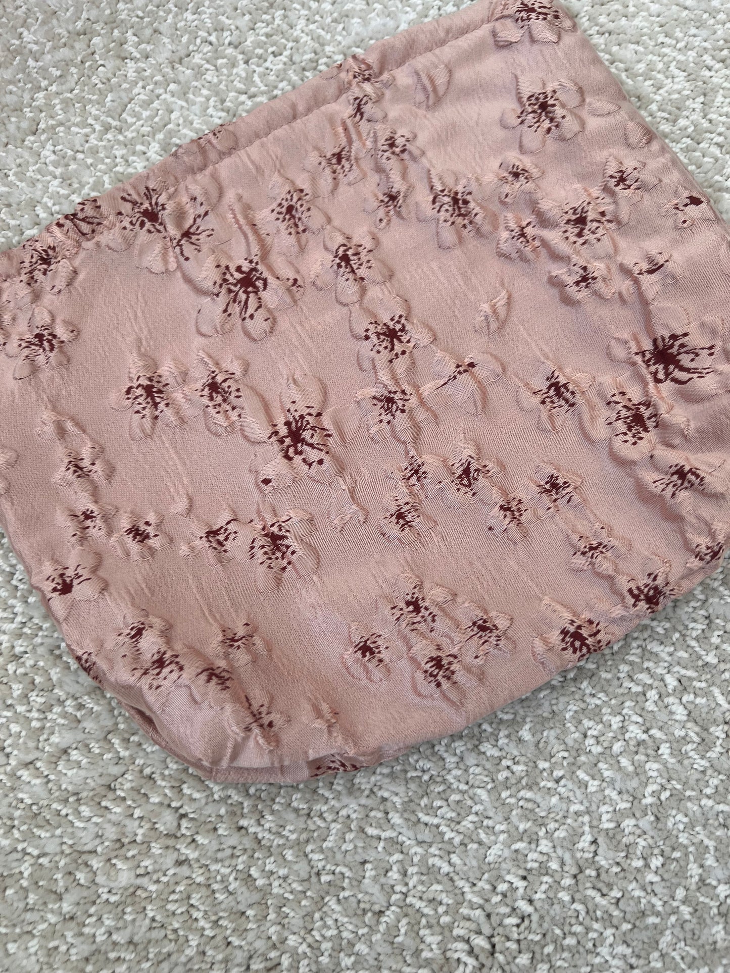 SAMPLE METALLIC FLORAL POUCH : NO EMBROIDERY / CUSTOMIZATION