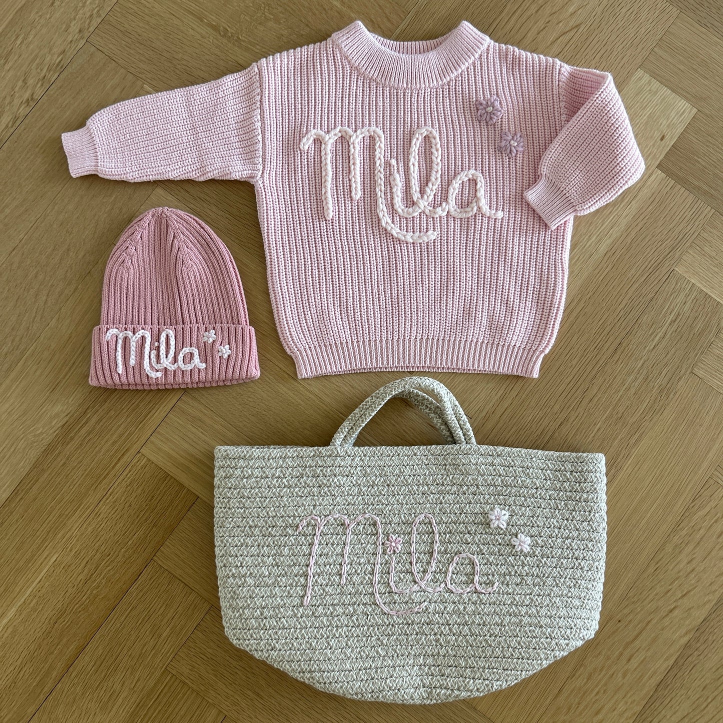 The Classic Newborn Bundle: Sweater + Hat + Bin