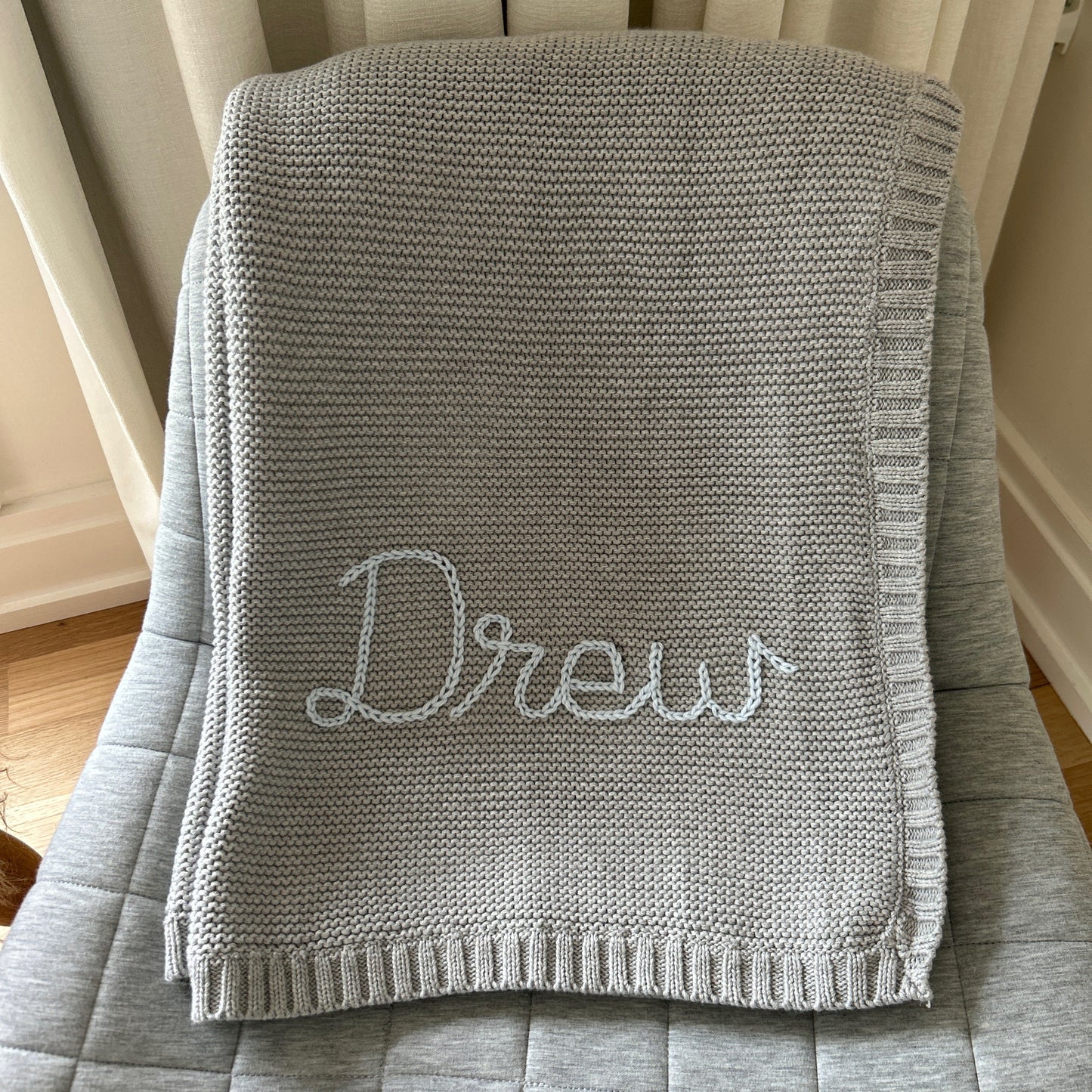 Grey Solid Colour Baby Blanket | Custom Baby Blanket Gift in Many Colors
