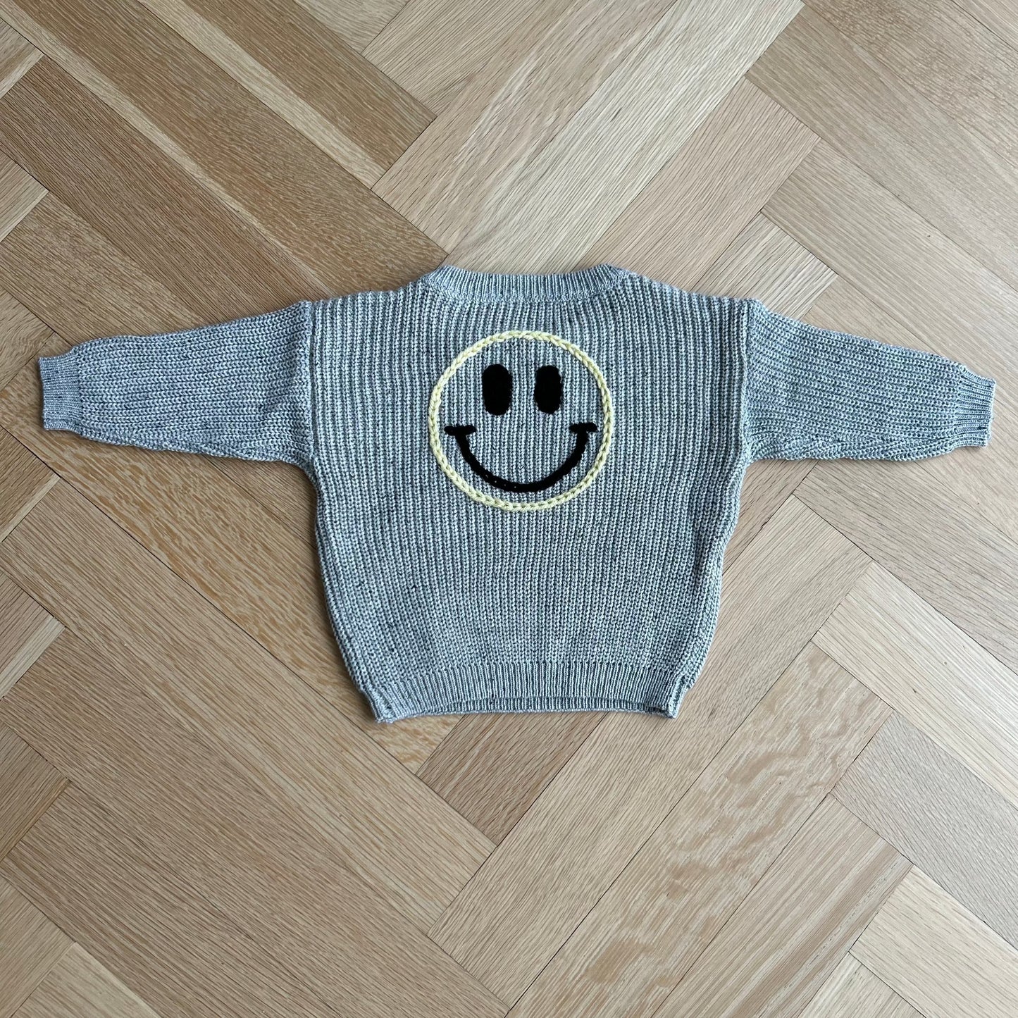 Smiley Initial Classic Knit Sweater | Custom Smiley Face Sweater