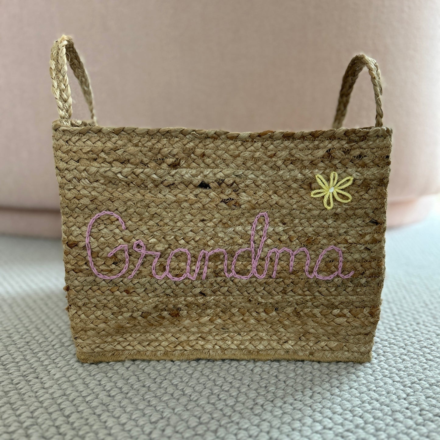 Rectangular Jute Basket | Custom Bin for storage, gardening, organizing