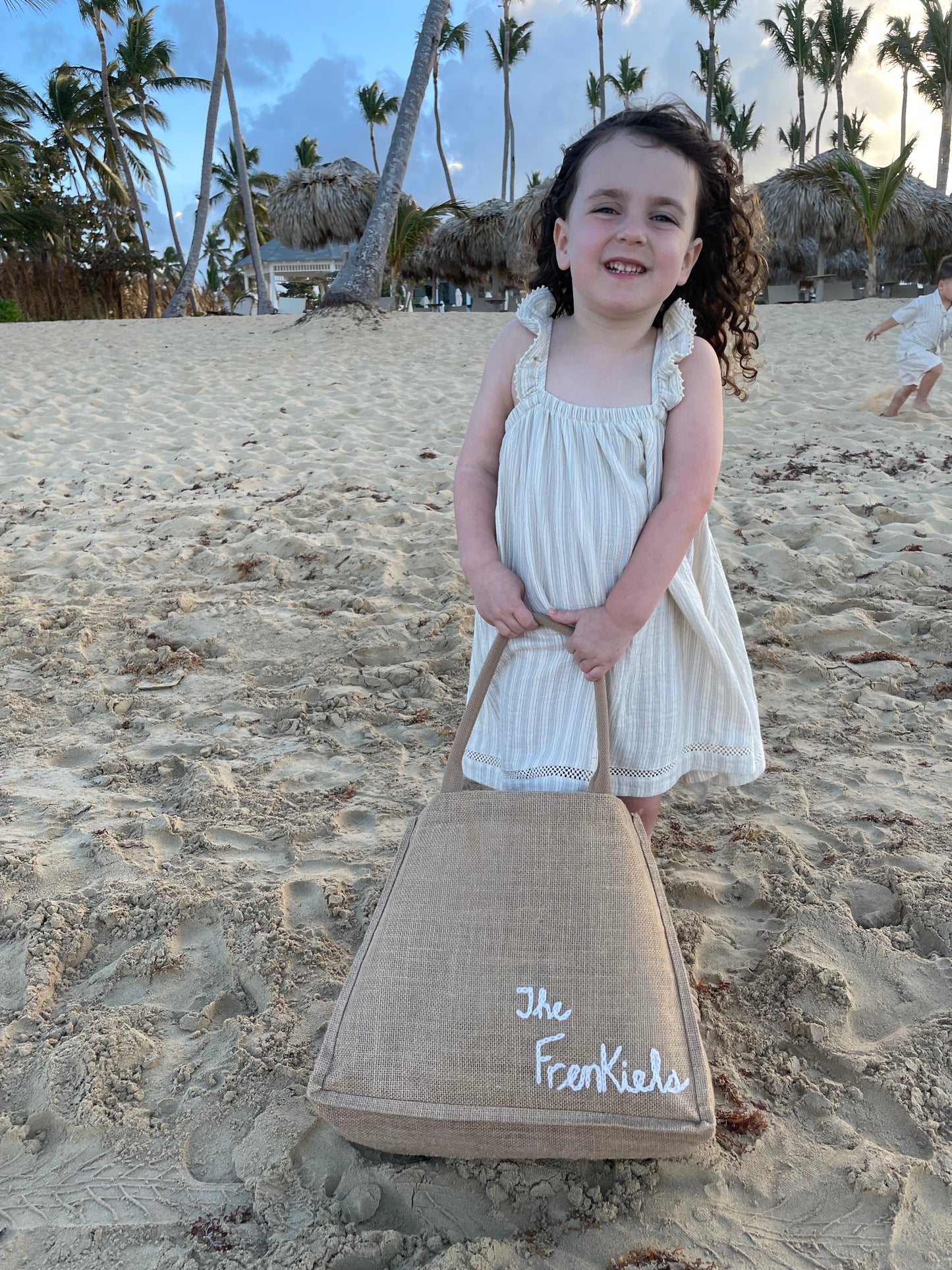 The Custom Beach Tote| Rectangular Jute Beach Bag