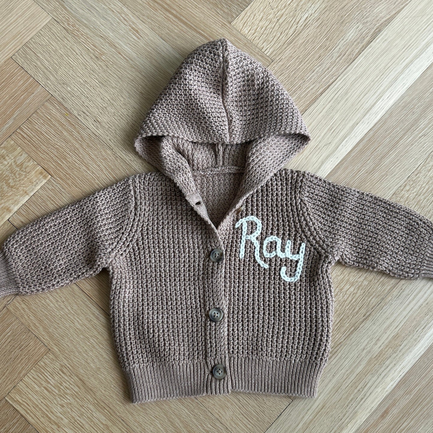 Hooded Waffle Cardigan | Oatmeal, Brown or Navy