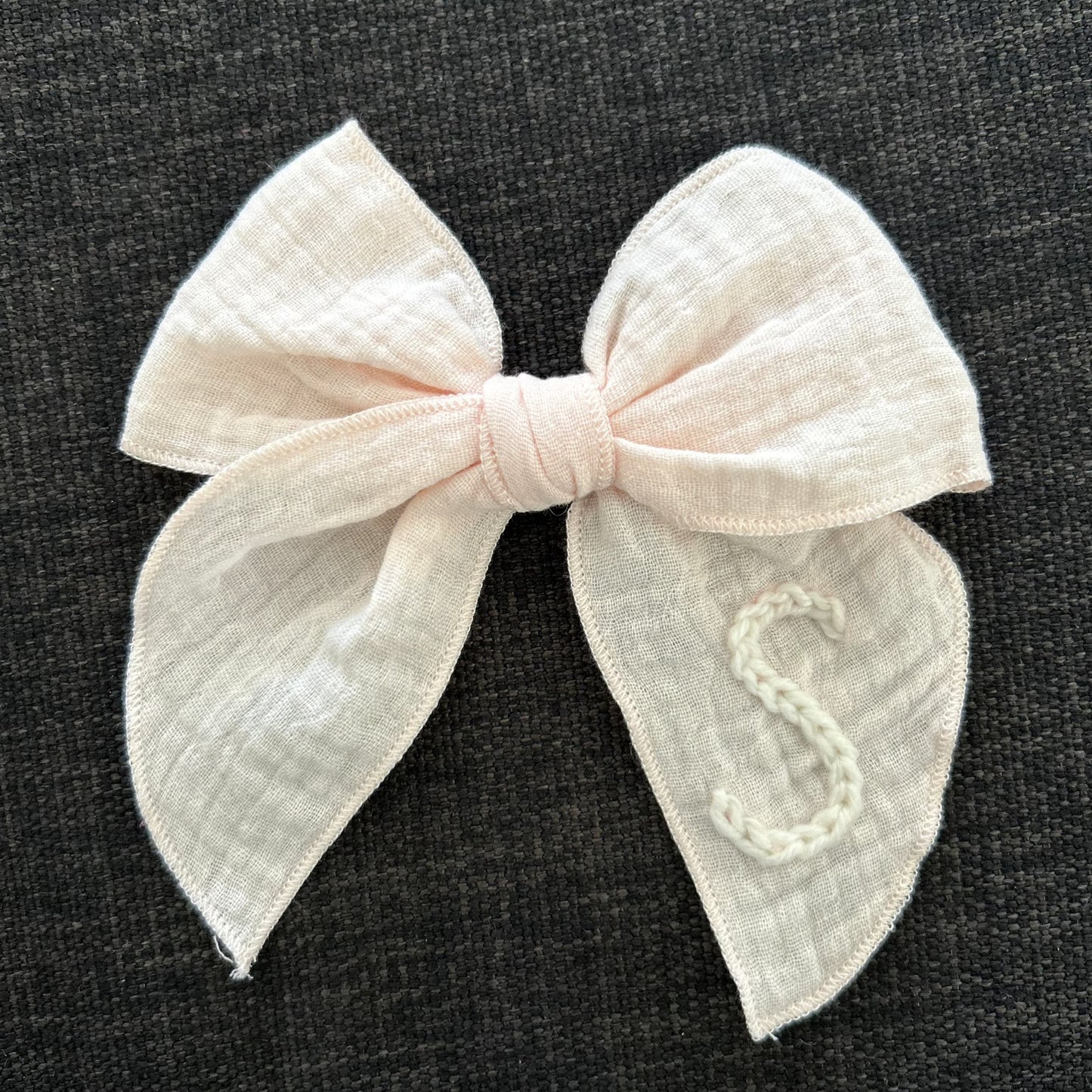 Oversized Bow Clip | Hair accessory for toddlers & Girls | Machine Embroidery