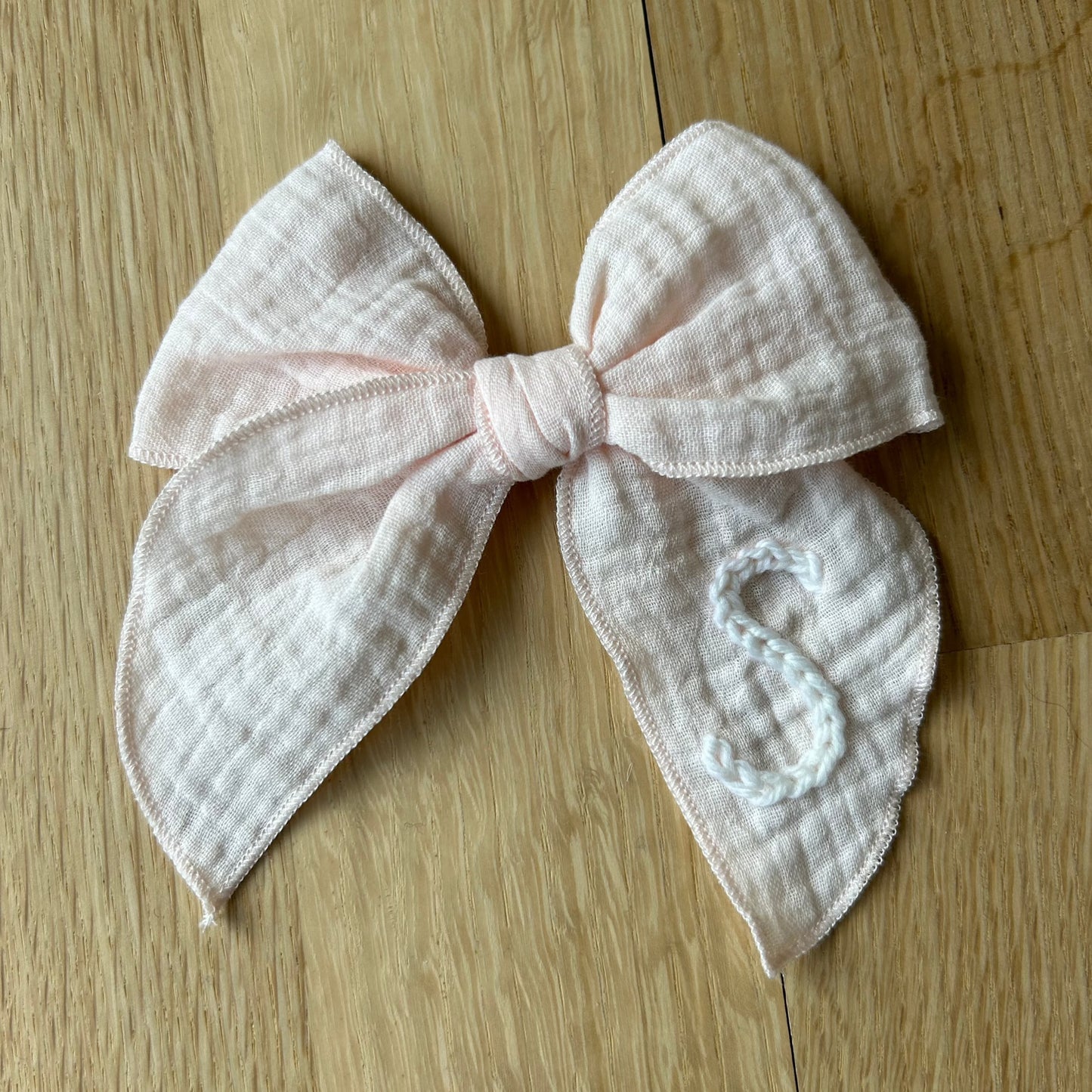 Oversized Bow Clip | Hair accessory for toddlers & Girls | Machine Embroidery