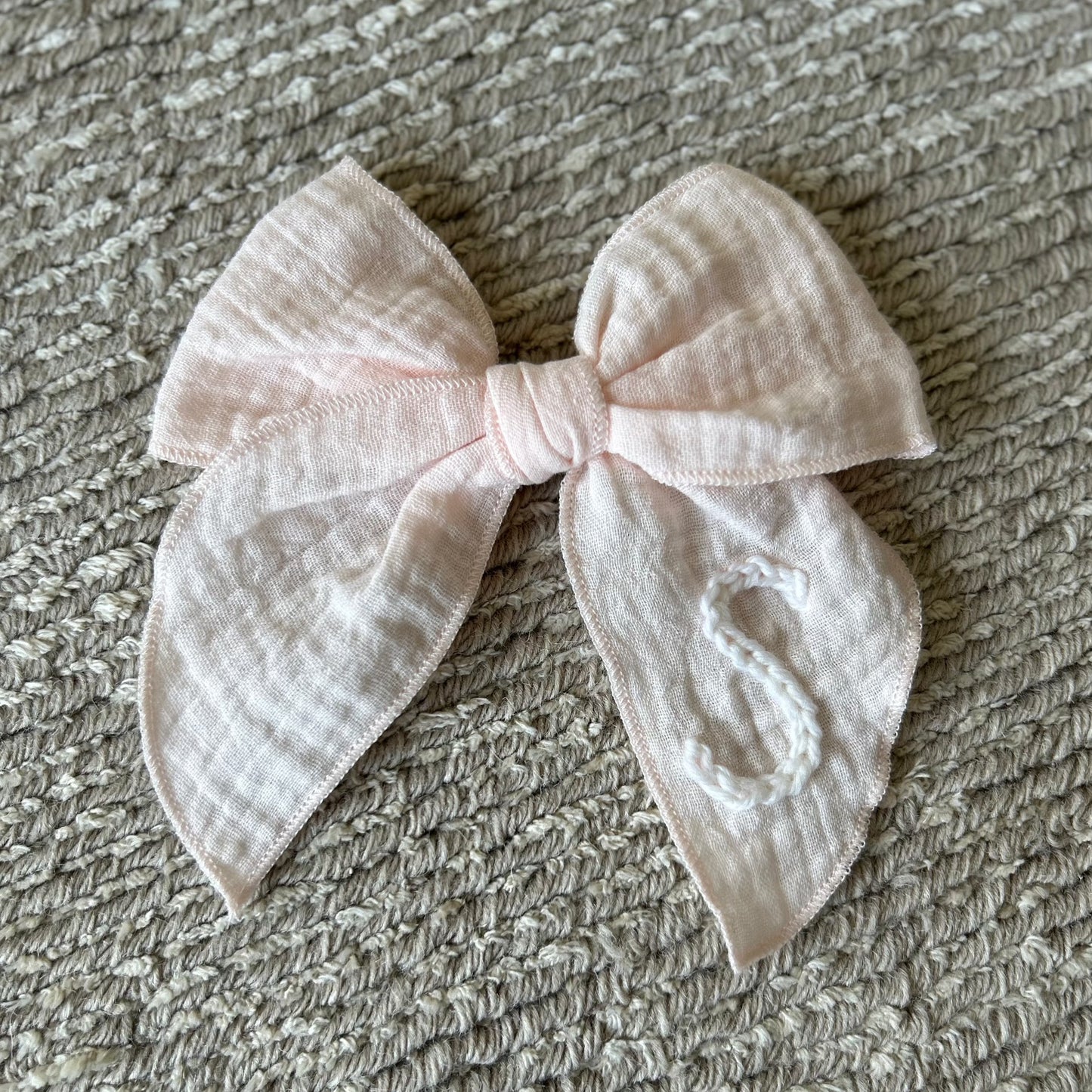 Oversized Bow Clip | Hair accessory for toddlers & Girls | Machine Embroidery