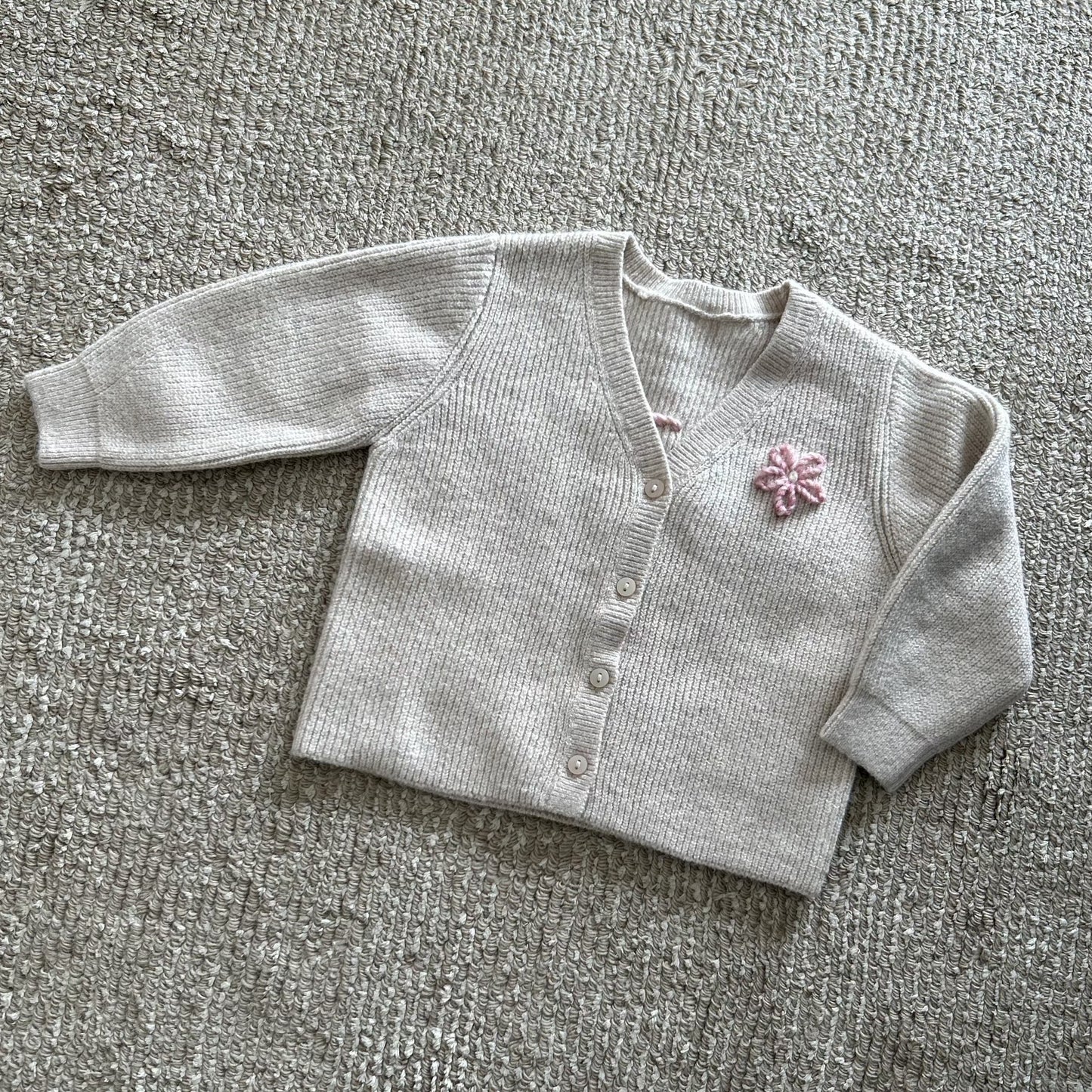 Cashmere Blend Cardi | Premium Collection Cardigan in blush & beige