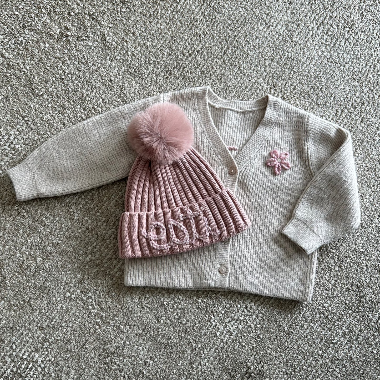 Cashmere Blend Cardi | Premium Collection Cardigan in blush & beige
