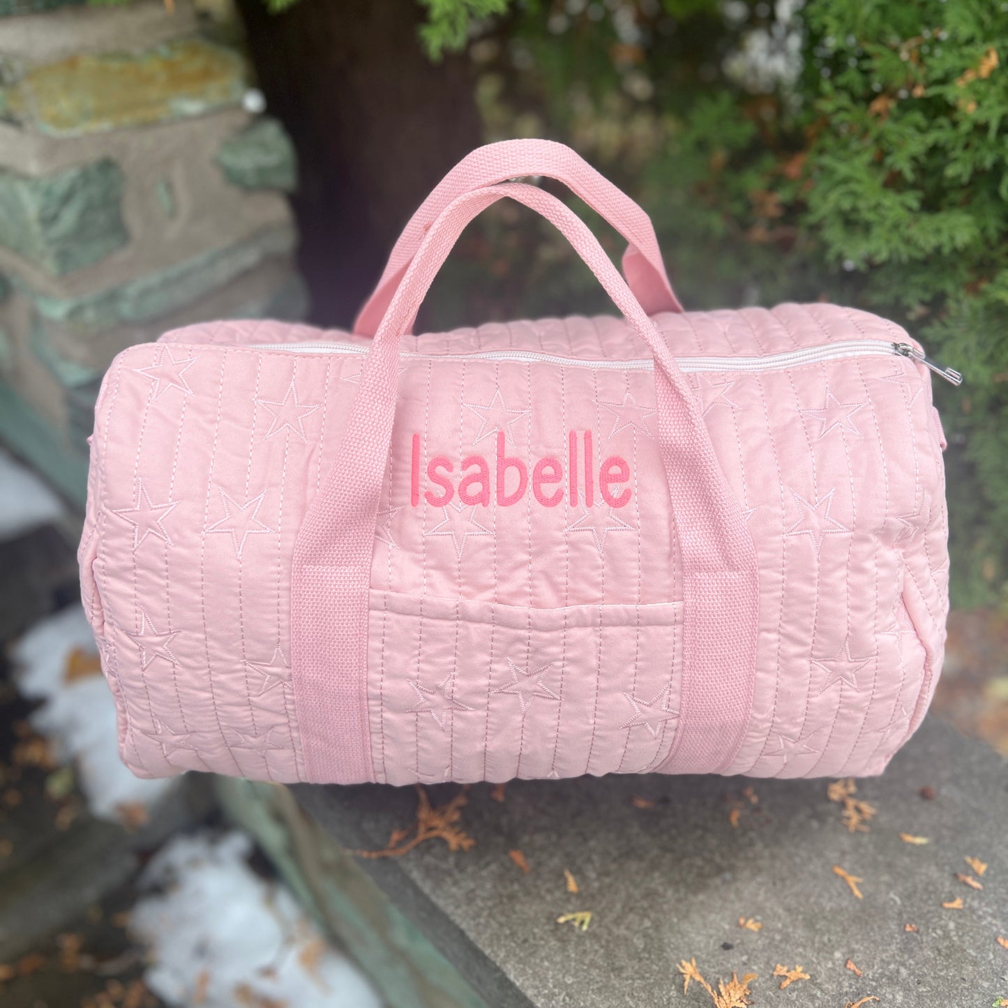 Star Diaper Bag / Overnight Bag PINK | Machine Embroidery
