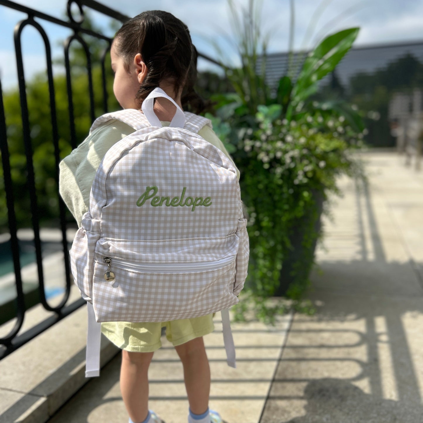 Gingham Toddler Backpack | Beige, Pink, Blue or Grey