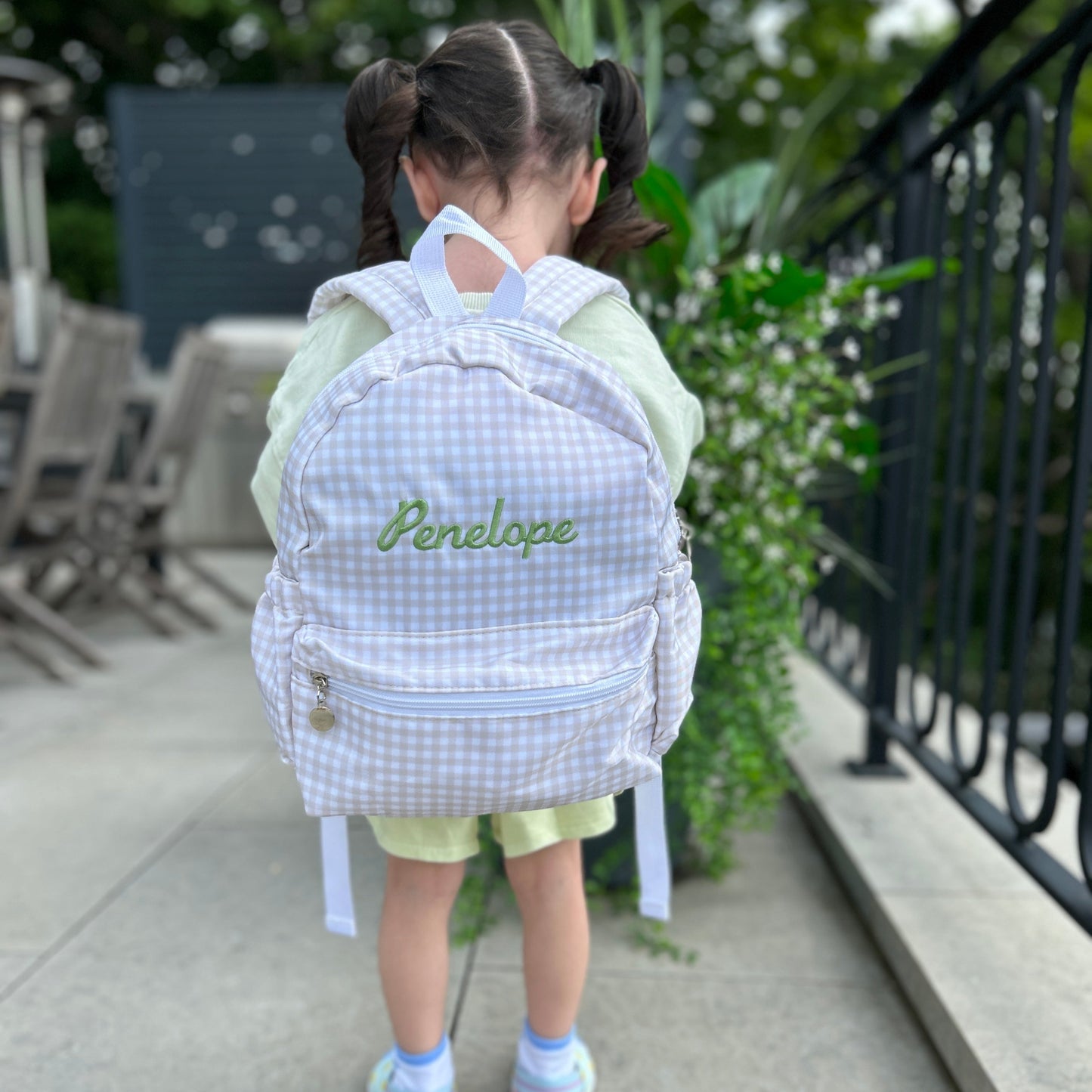 Gingham Toddler Backpack | Beige, Pink, Blue or Grey