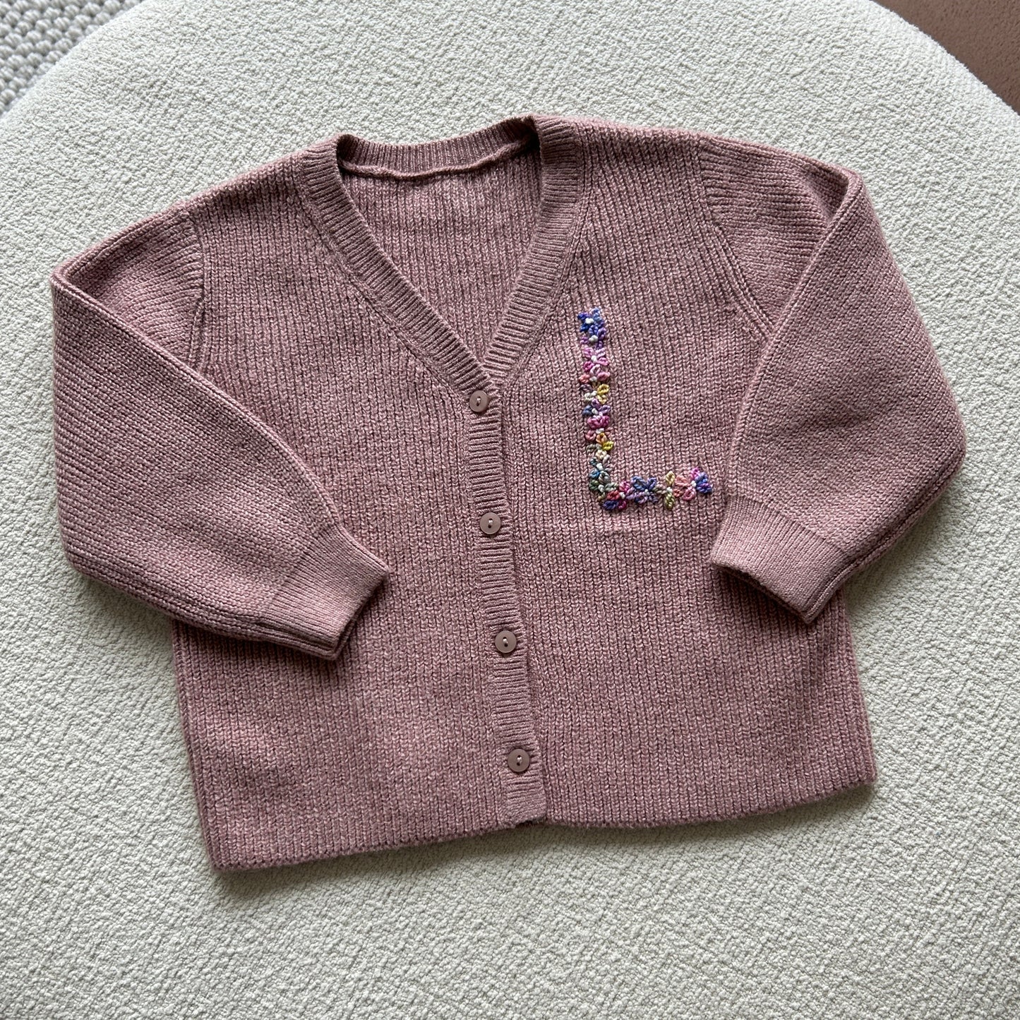 Cashmere Blend Cardi | Premium Collection Cardigan in blush & beige