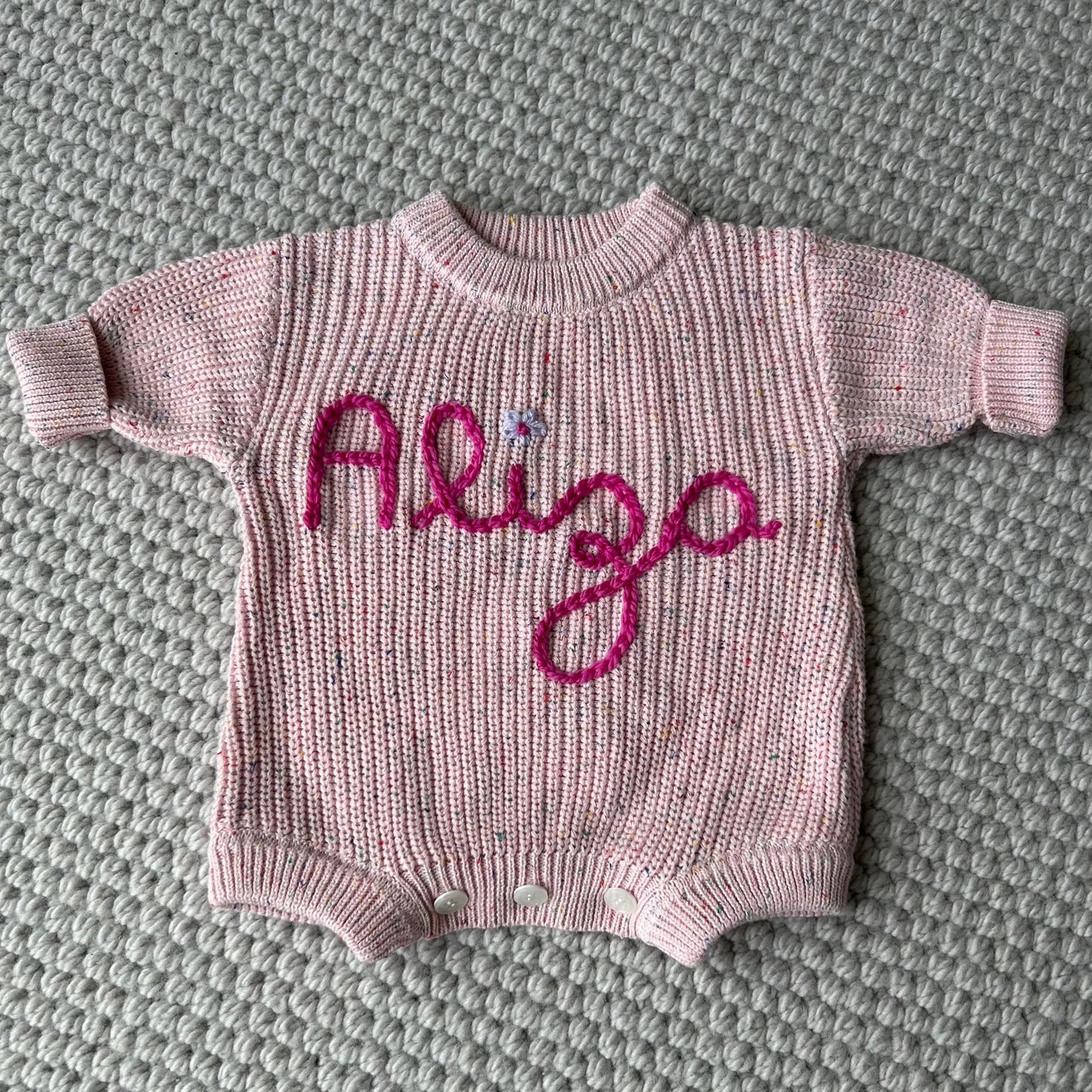 Classic Knit Baby Onesie | 0-6 Months, BLUSH
