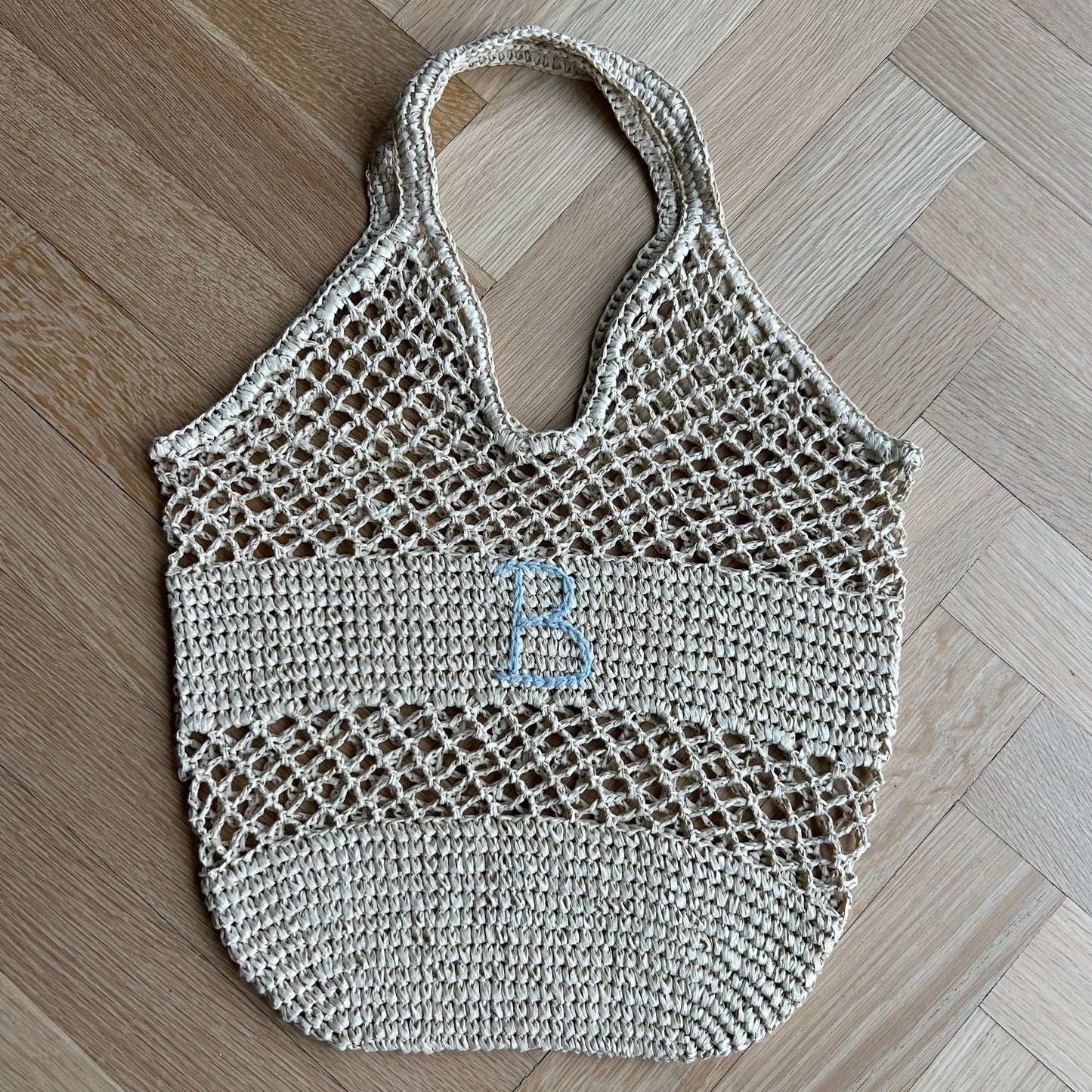 Custom Crochet Beach Bag - BEIGE