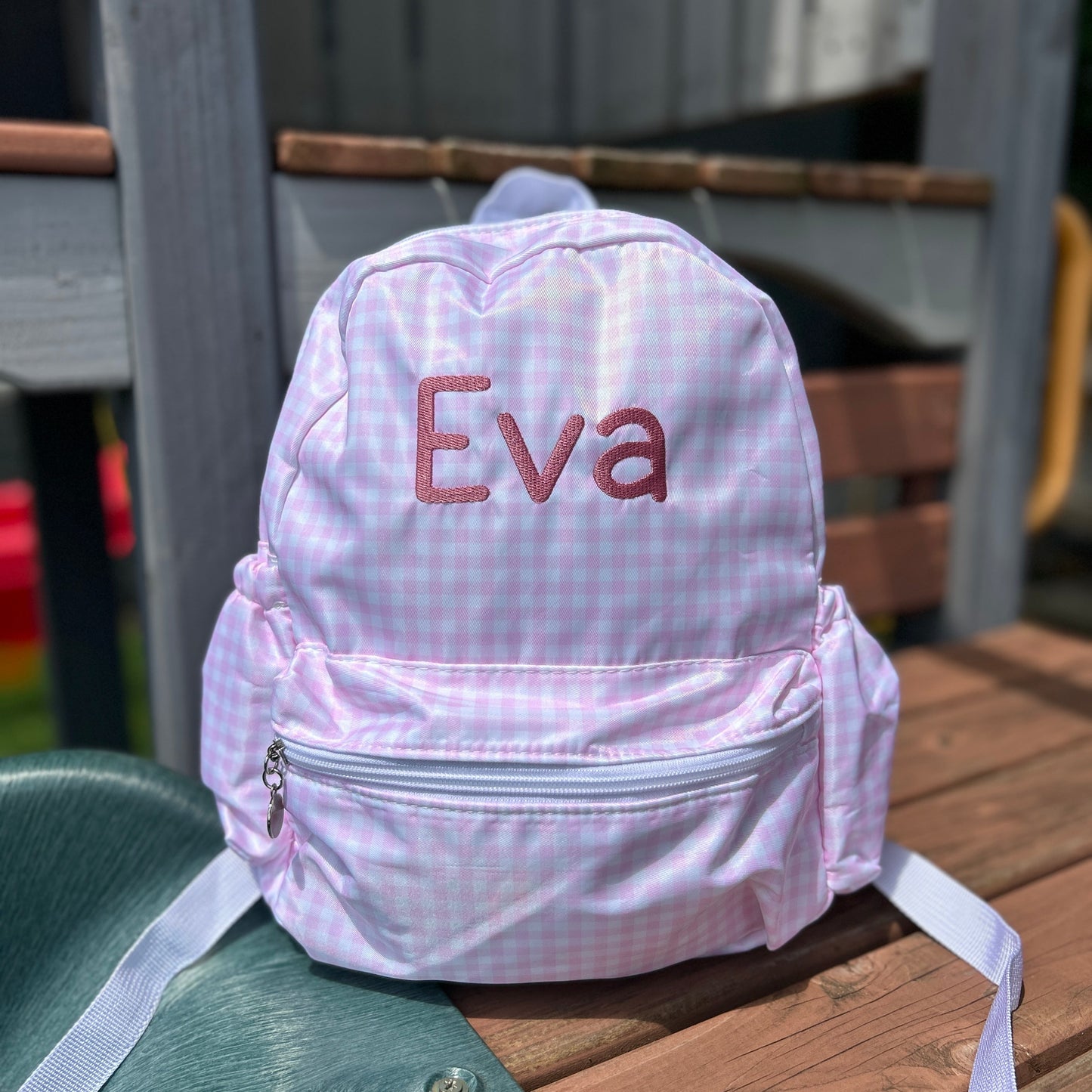 Gingham Toddler Backpack | Beige, Pink, Blue or Grey