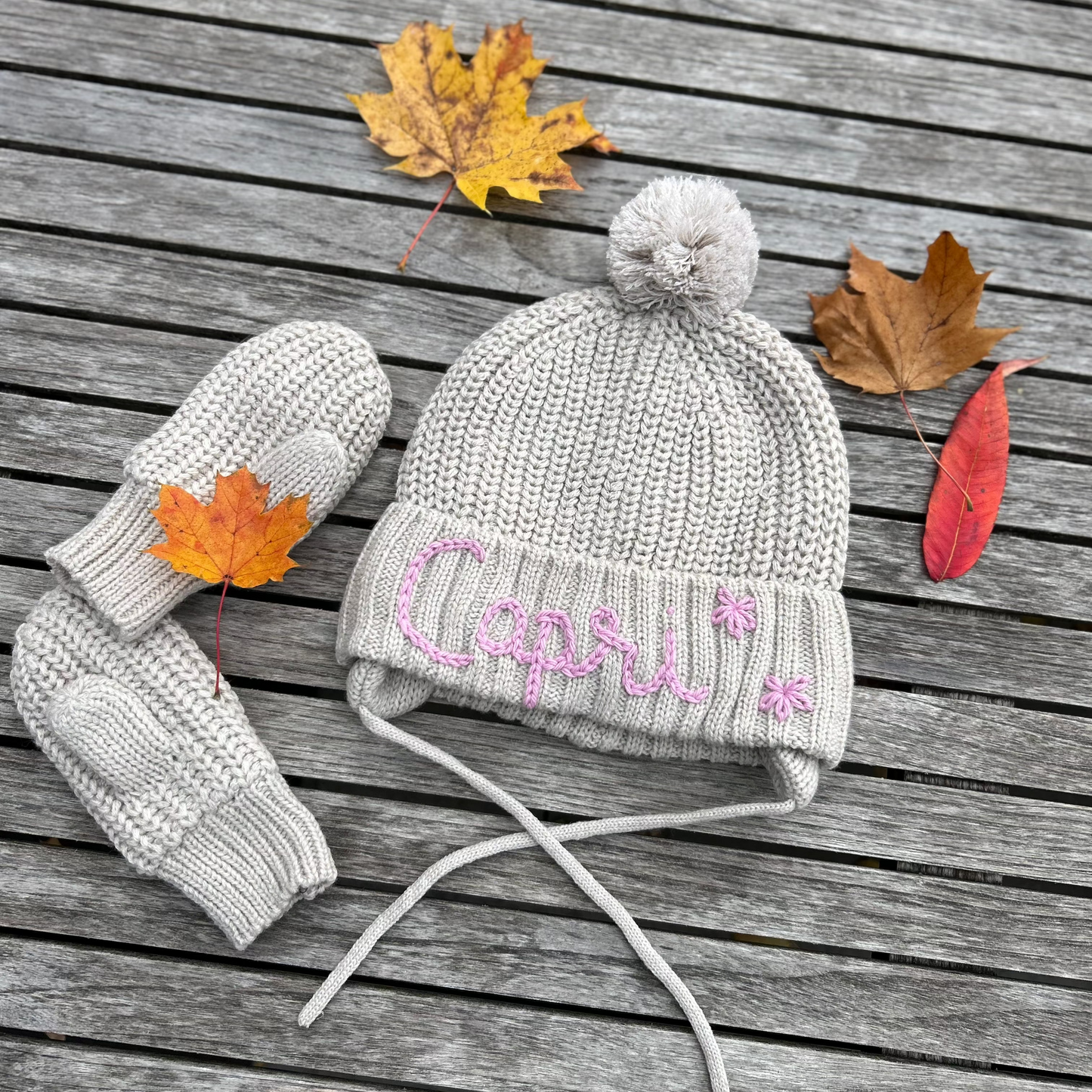 Oatmeal Warm Lined Hat & Mits Sets | Winter Hat for Babies & Toddlers