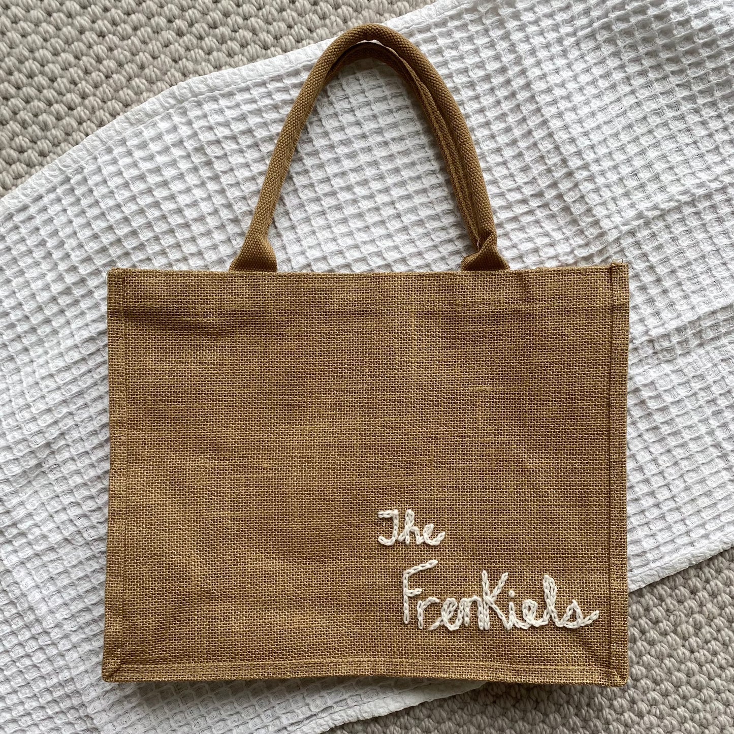Burlap Lunch / Snack / Travel Bag