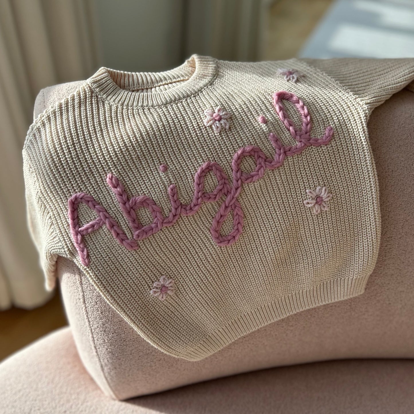 Custom Name Sweater | Multiple Colors Oversized Knit Newborn to 6 Years