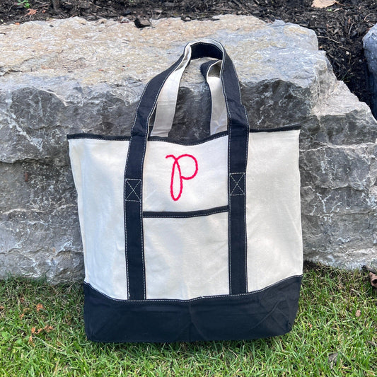 Canvas Two Toned Tote Bag
