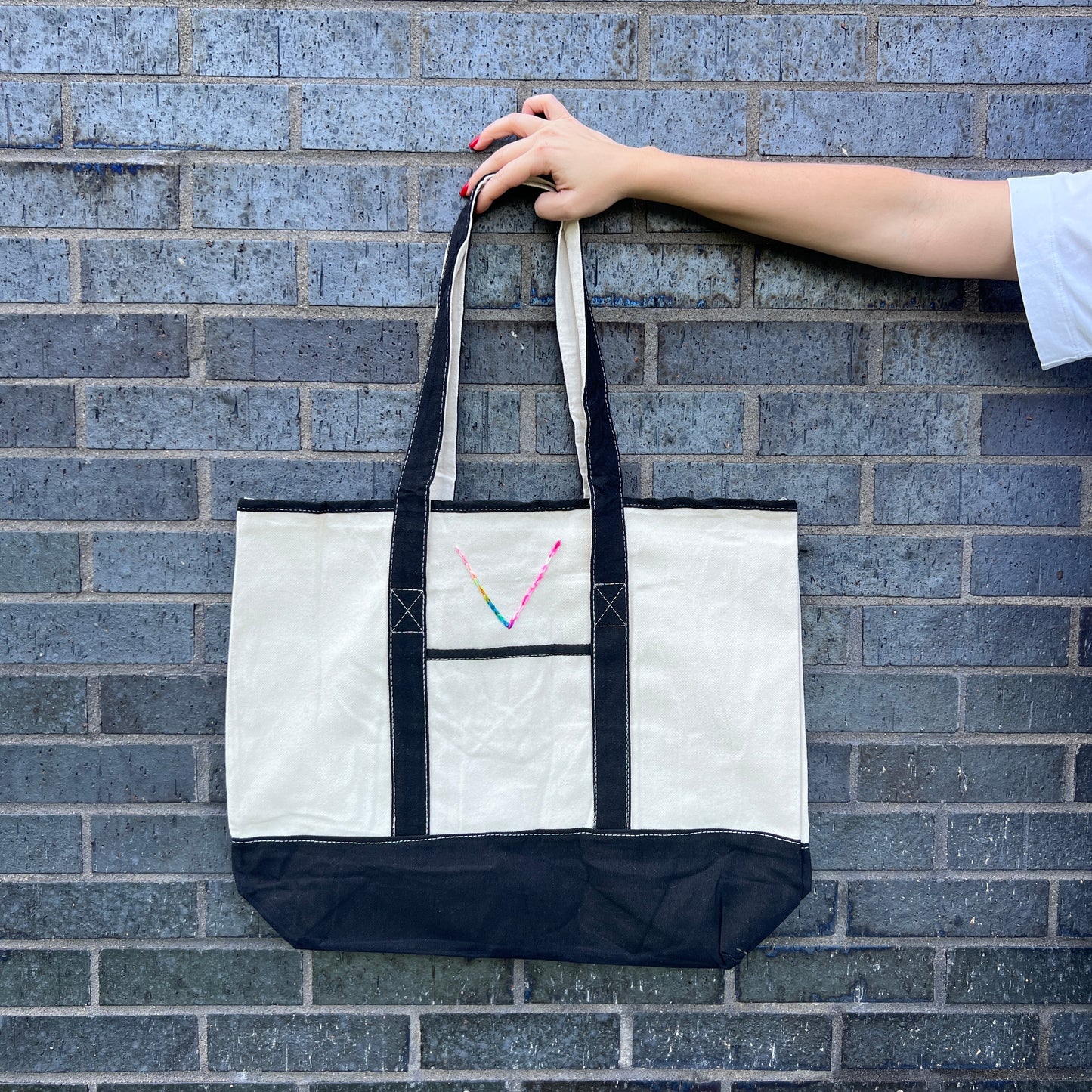 Canvas Two Toned Tote Bag