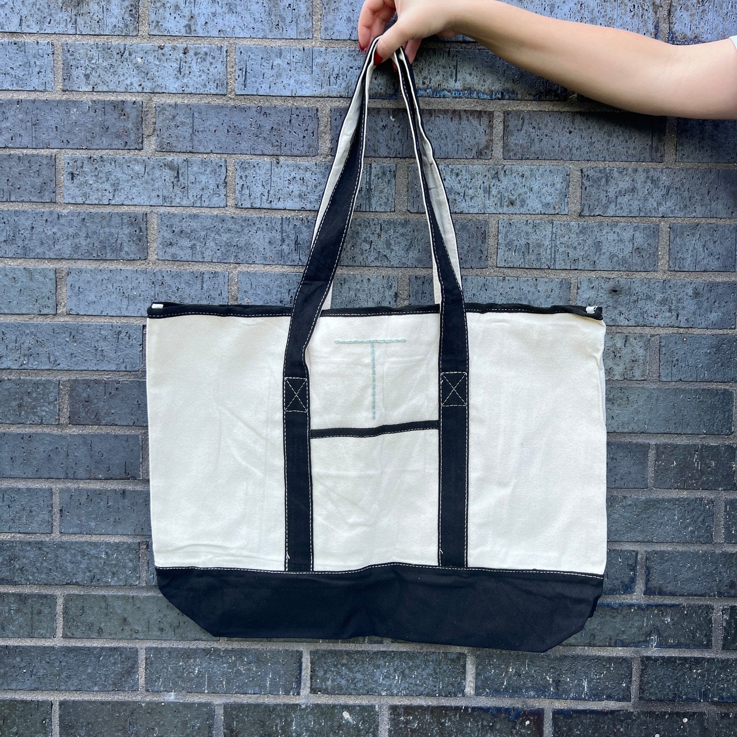 Canvas Two Toned Tote Bag
