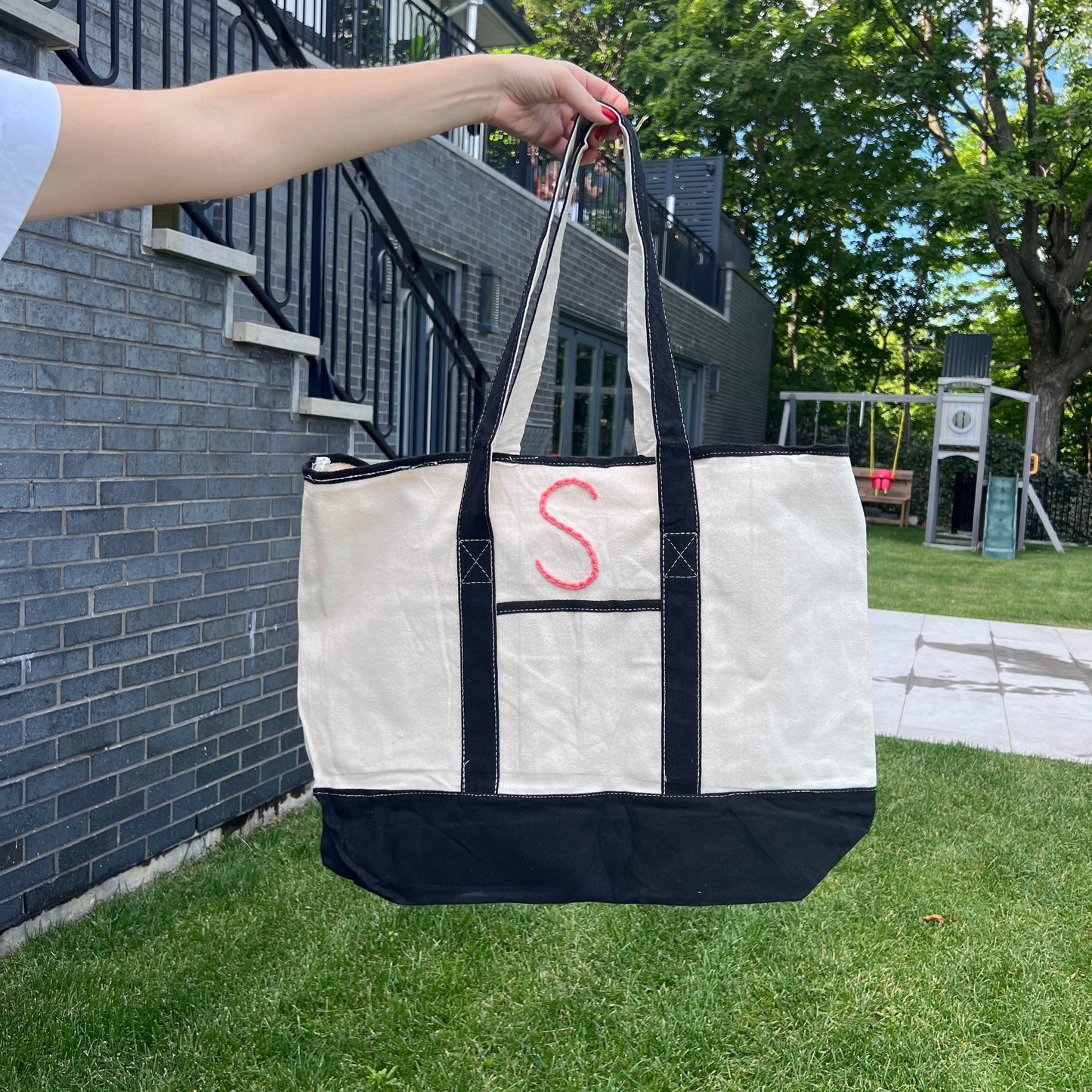 Canvas Two Toned Tote Bag