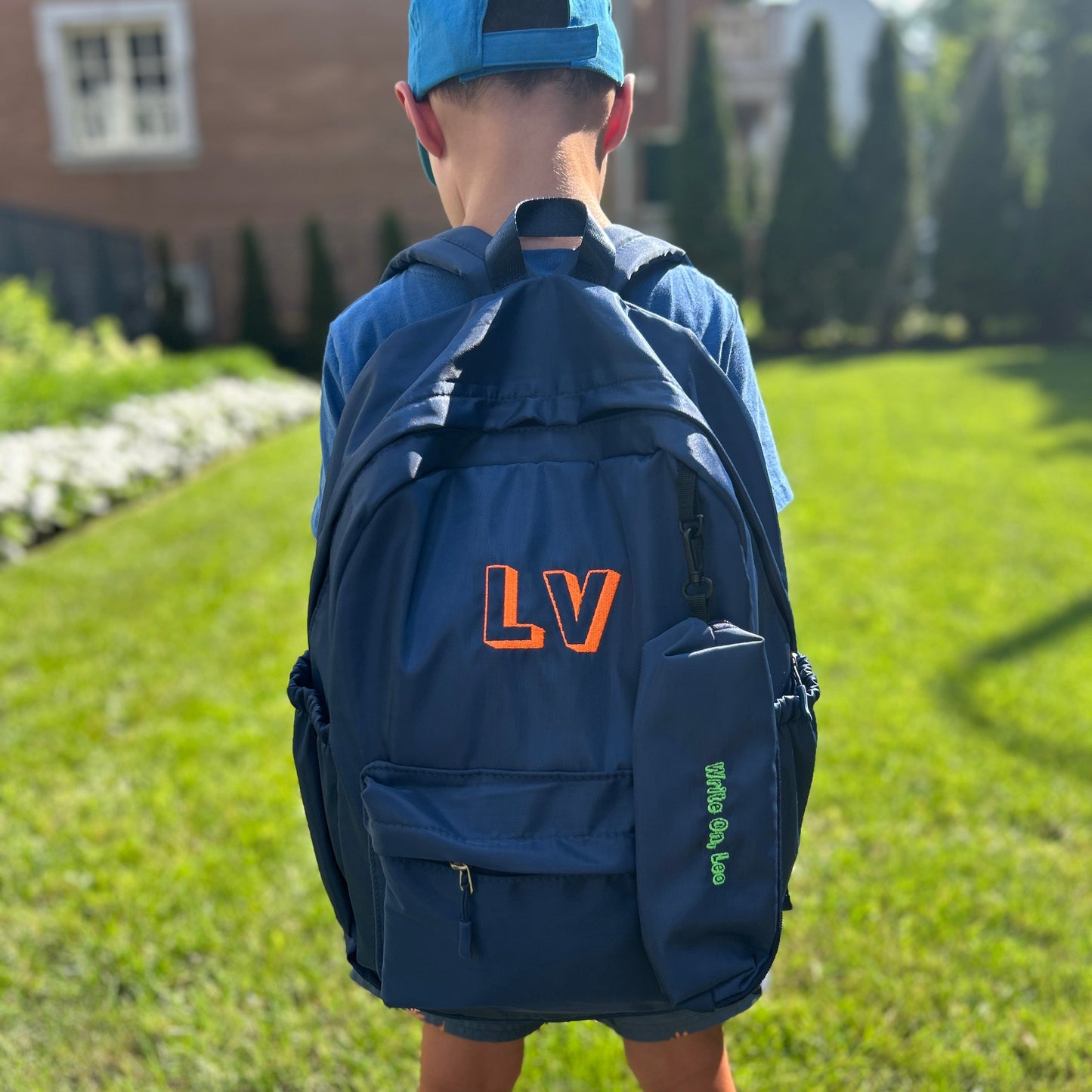 Nylon Big Kids Backpack with Matching Pencil Case | Black or Navy Blue