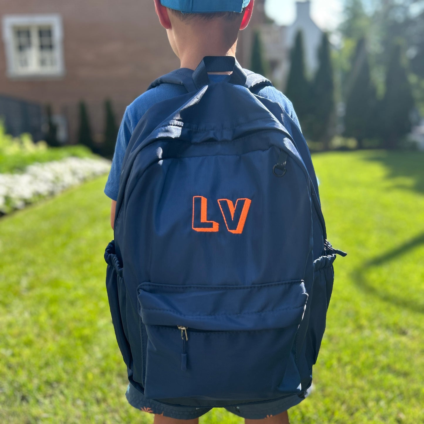 Nylon Big Kids Backpack with Matching Pencil Case | Black or Navy Blue