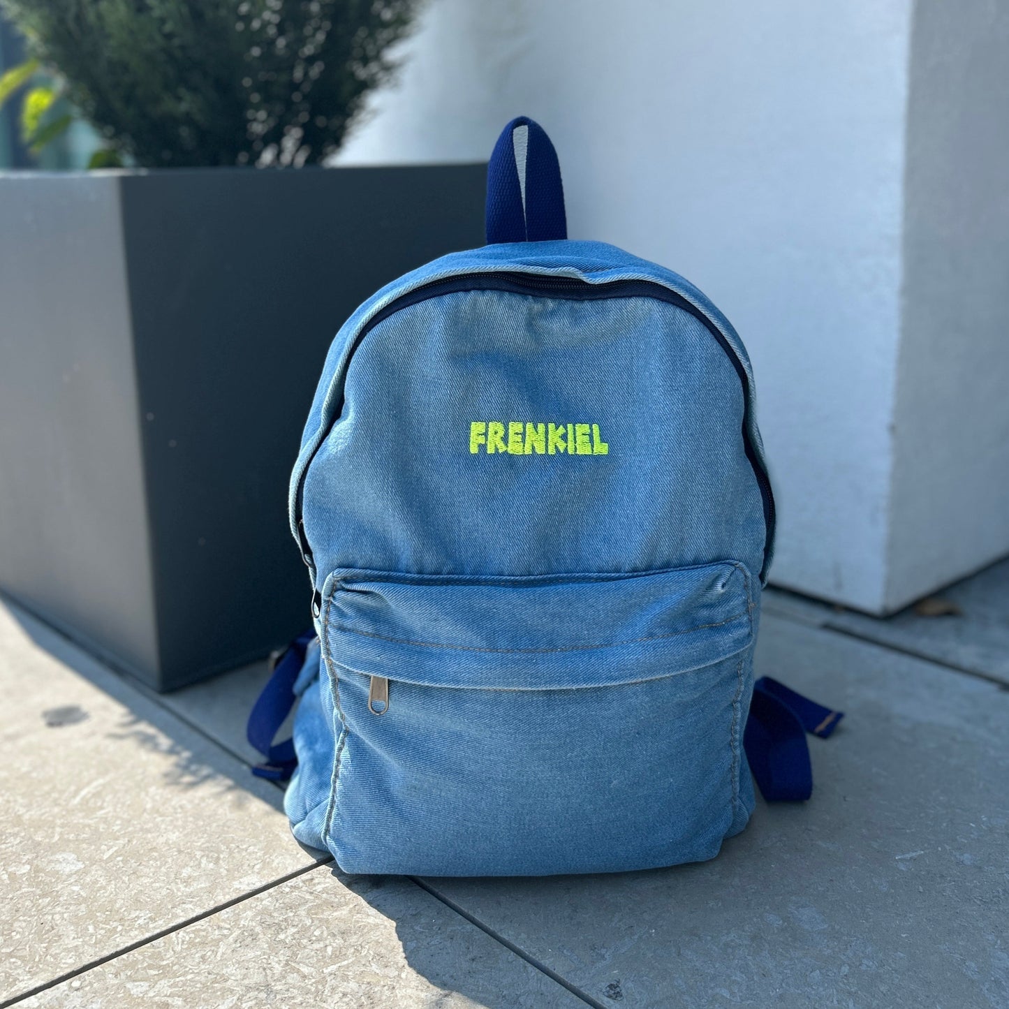 Soft Denim Backpack SAMPLE | Machine Embroidered