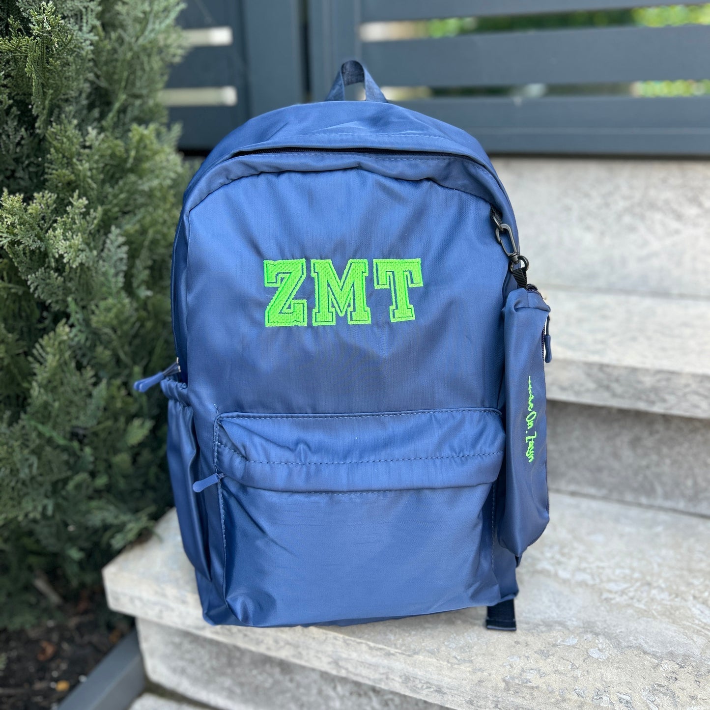 Nylon Big Kids Backpack with Matching Pencil Case | Black or Navy Blue