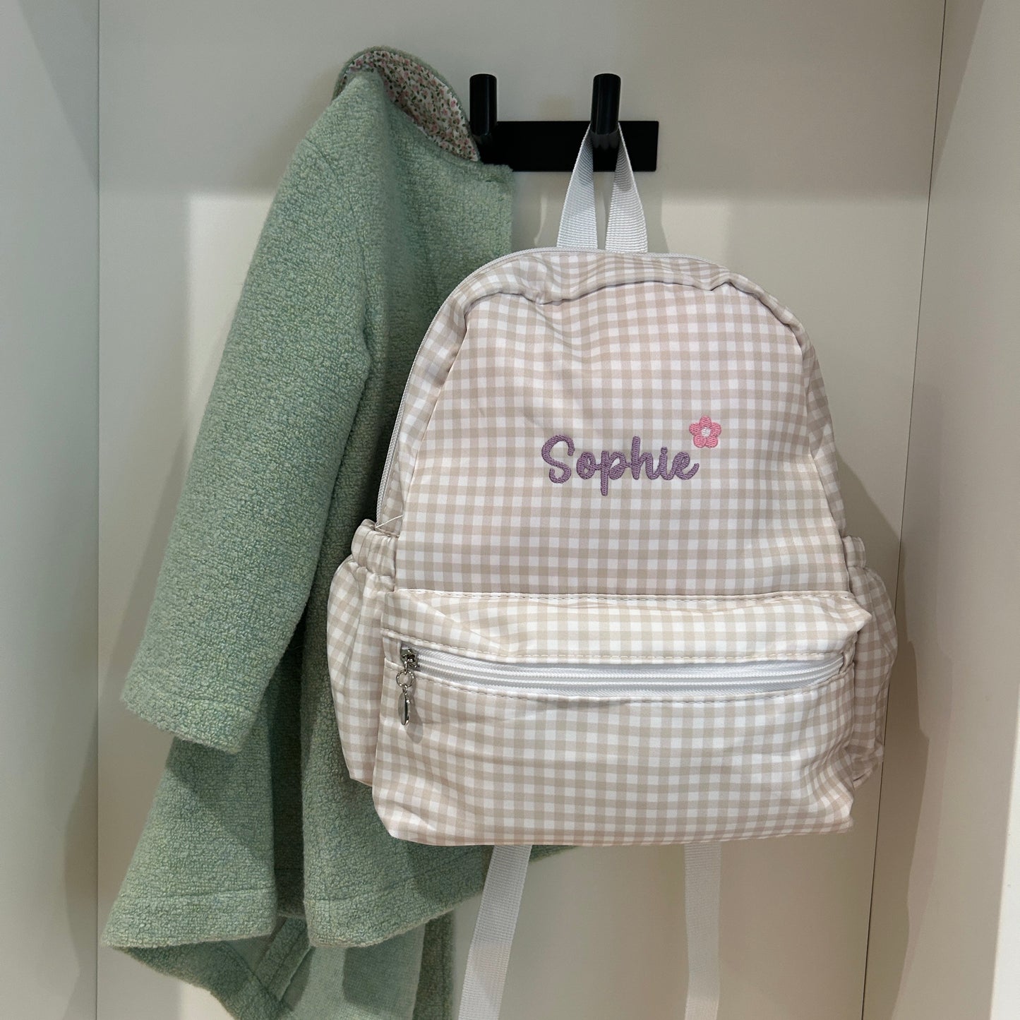 Gingham Toddler Backpack | Beige, Pink, Blue or Grey