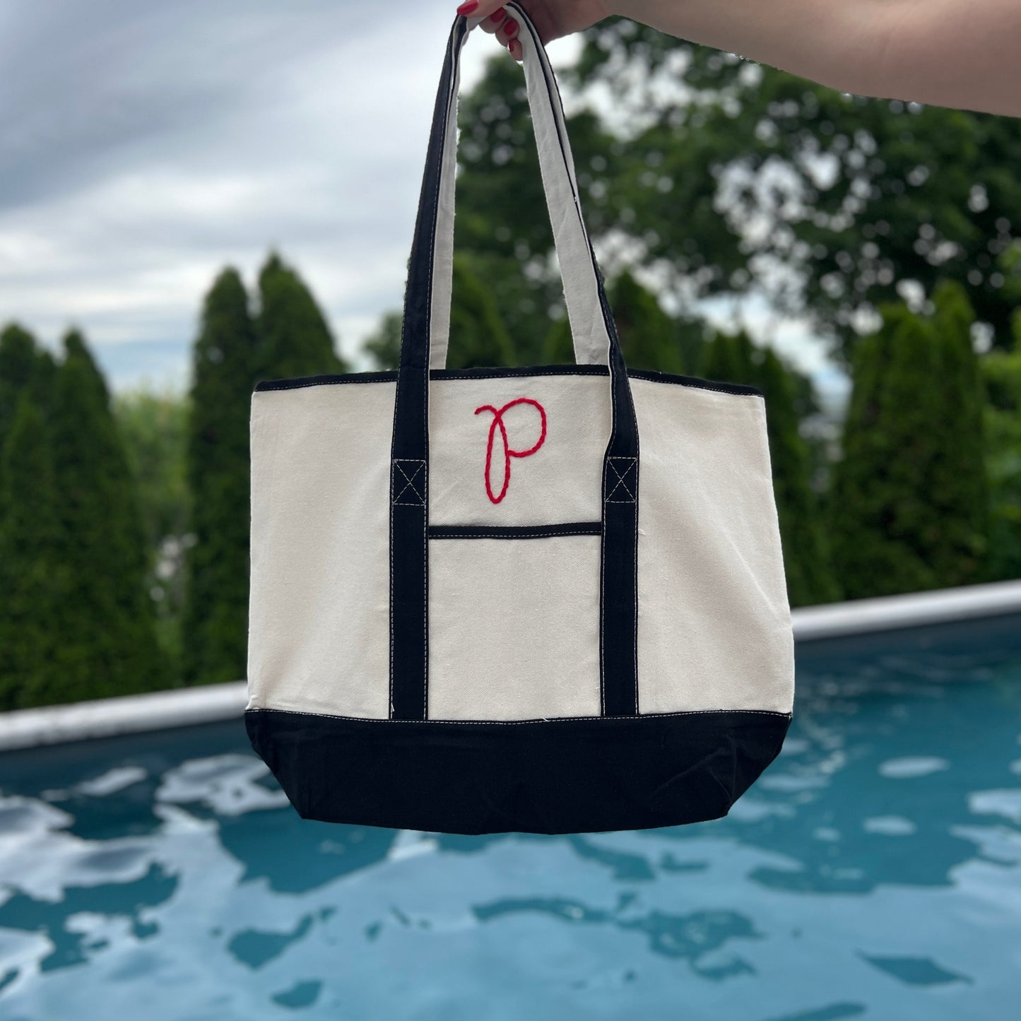 Canvas Two Toned Tote Bag