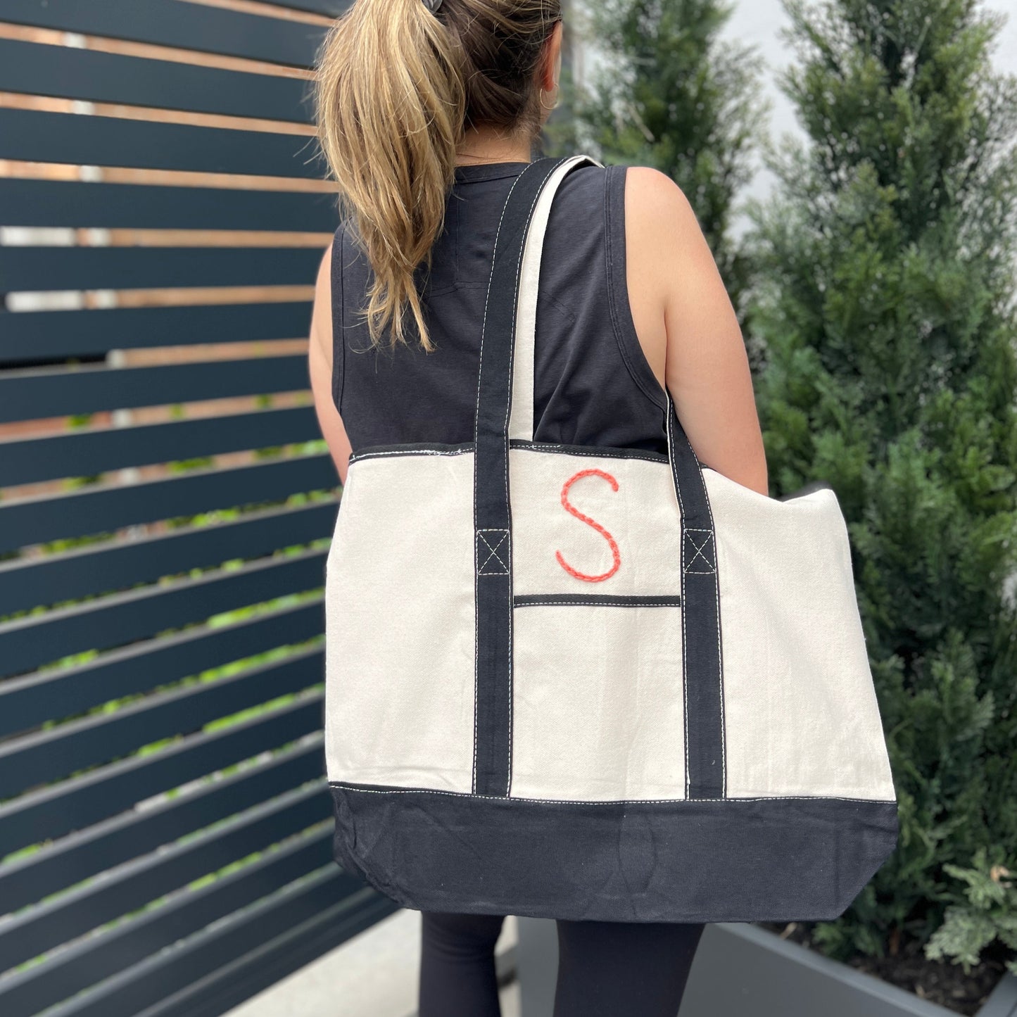 Canvas Two Toned Tote Bag
