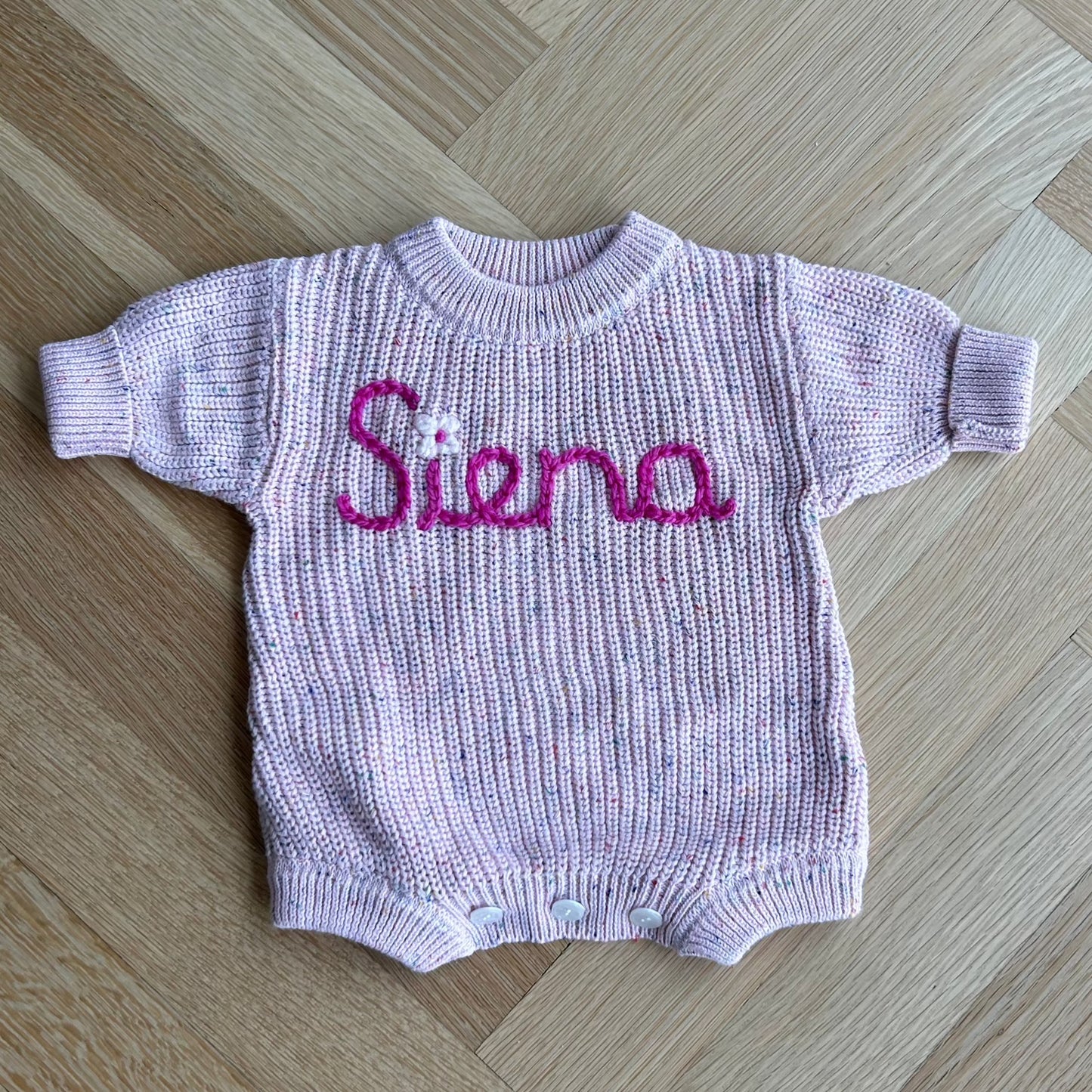 Classic Knit Baby Onesie | 0-6 Months, BLUSH