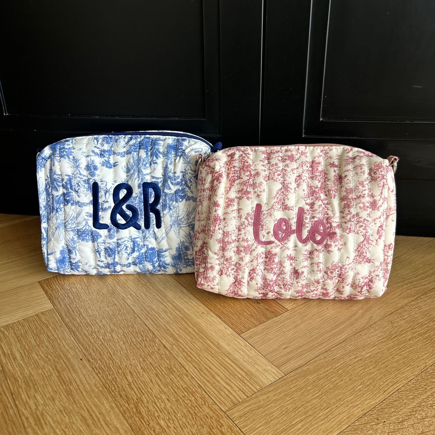 Toile Design Pouch | Blue or Blush