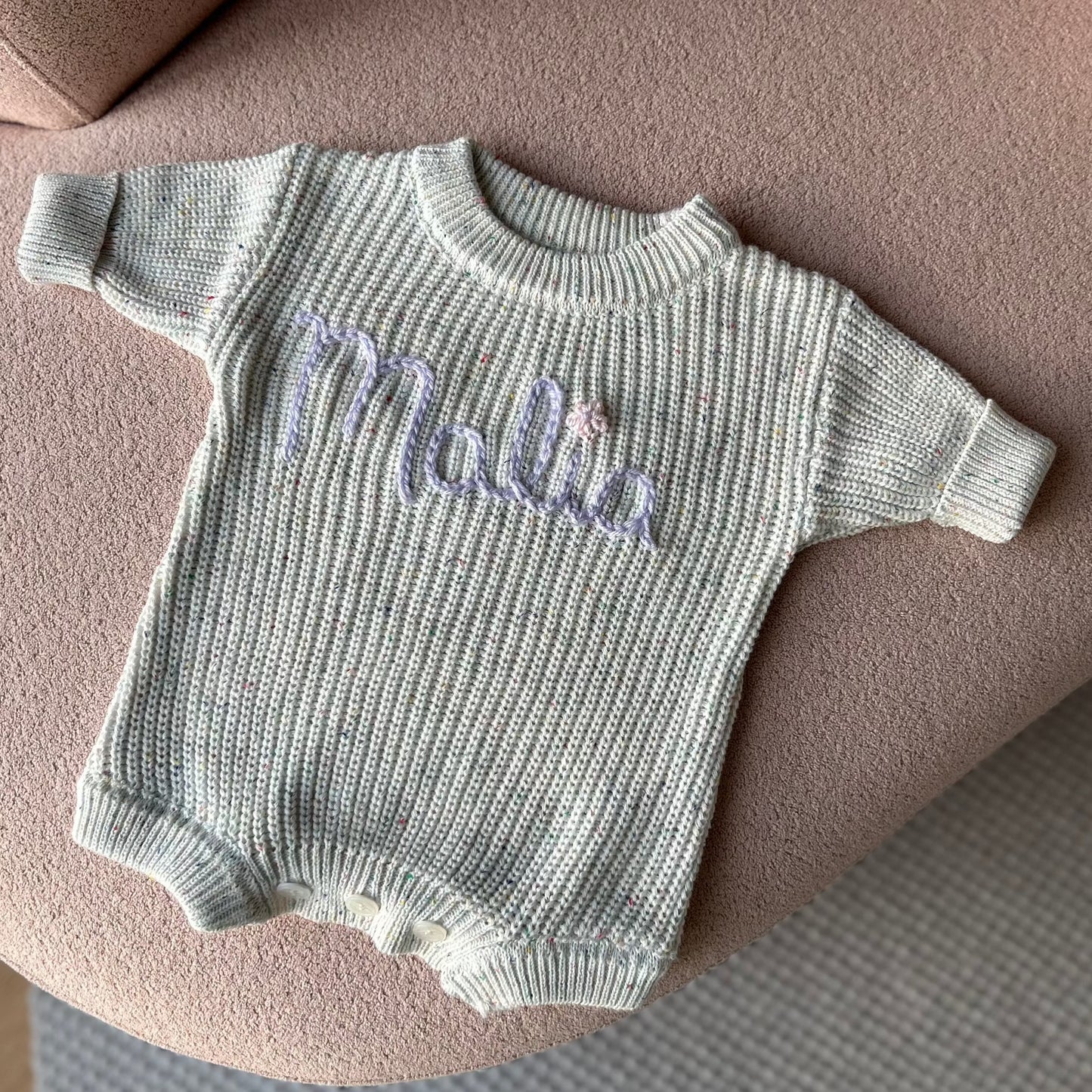 Classic Knit Baby Onesie | 0-6 Months, BLUSH