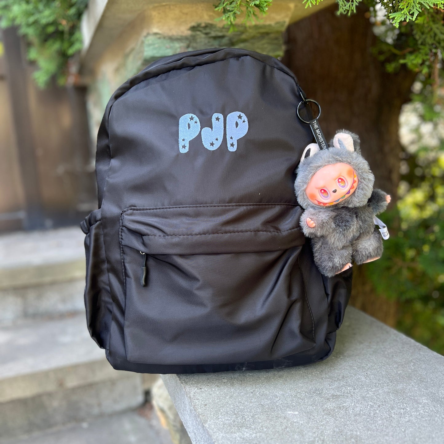 Nylon Big Kids Backpack with Matching Pencil Case | Black or Navy Blue