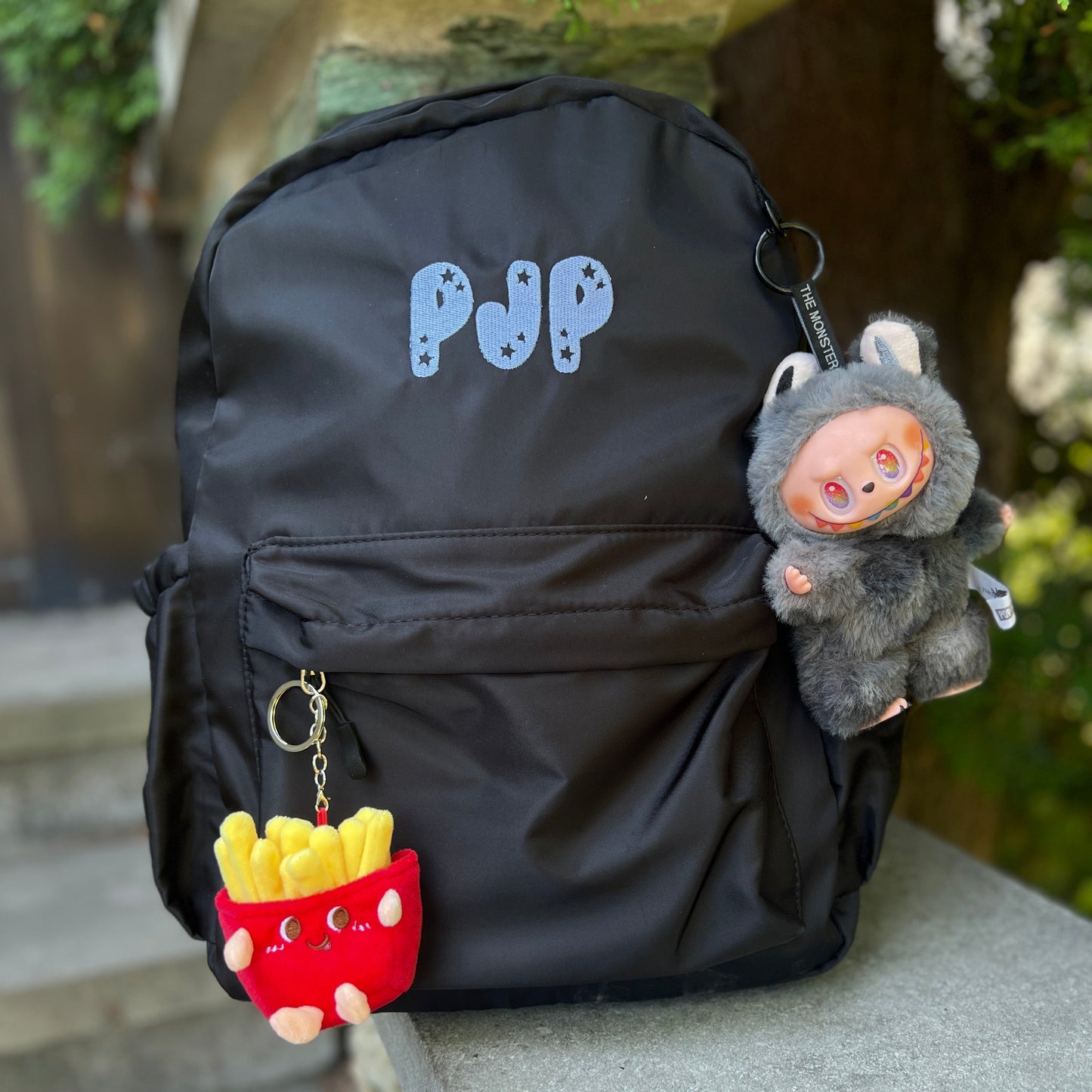 Nylon Big Kids Backpack with Matching Pencil Case | Black or Navy Blue