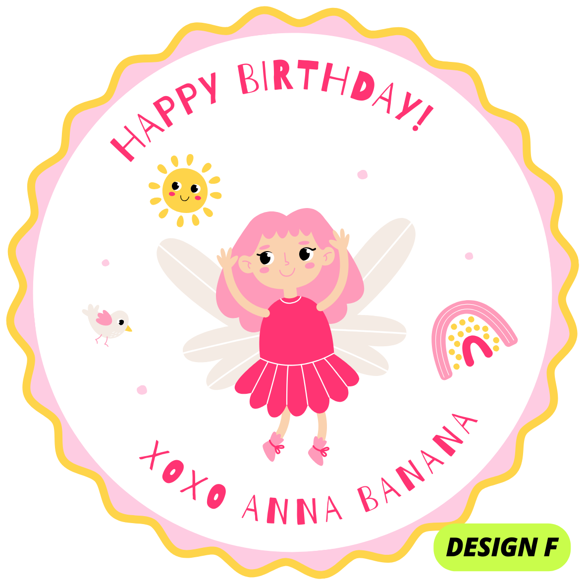 PRINCESS & MERMAID THEME HAPPY BIRTHDAY STICKERS