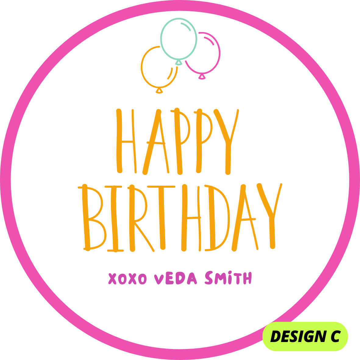 MINIMALISTIC THEME HAPPY BIRTHDAY STICKERS