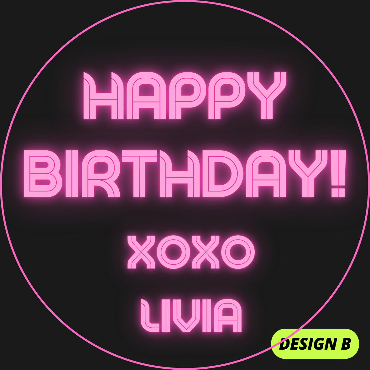 NEON THEME HAPPY BIRTHDAY STICKERS