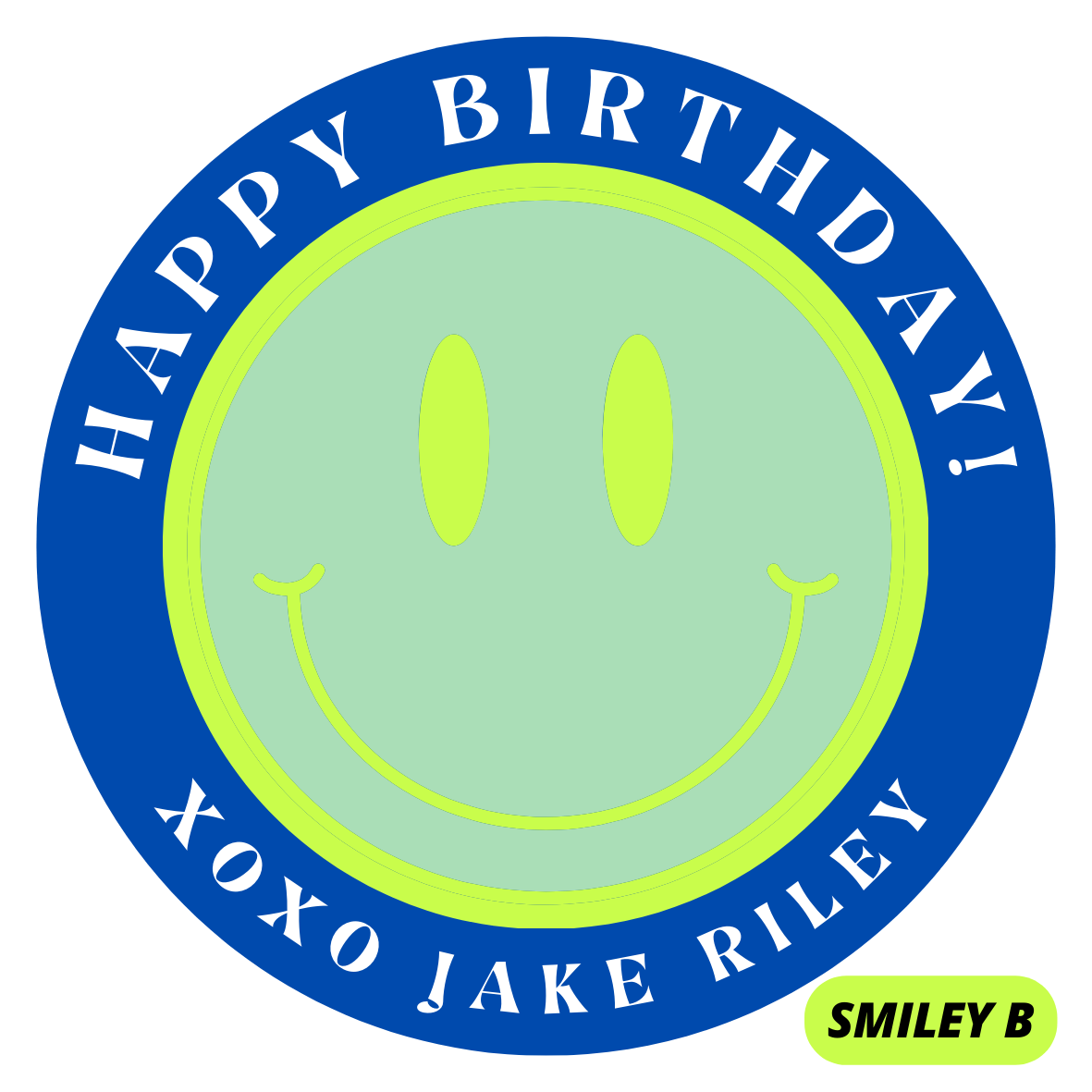 SMILEY FACE THEME HAPPY BIRTHDAY STICKERS